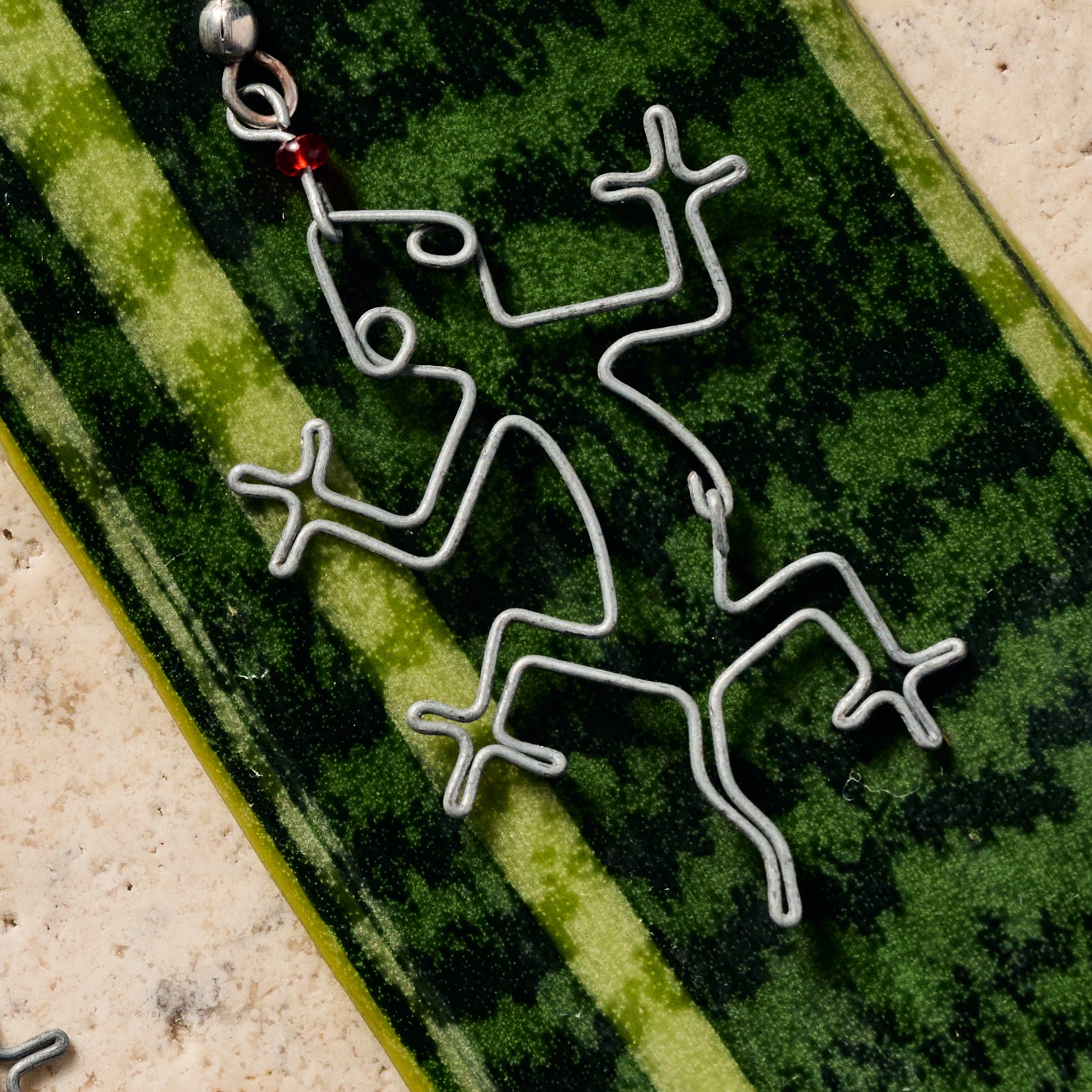 Mjusi Recycled Wire Gecko Dangle Earrings - Ten Thousand Villages