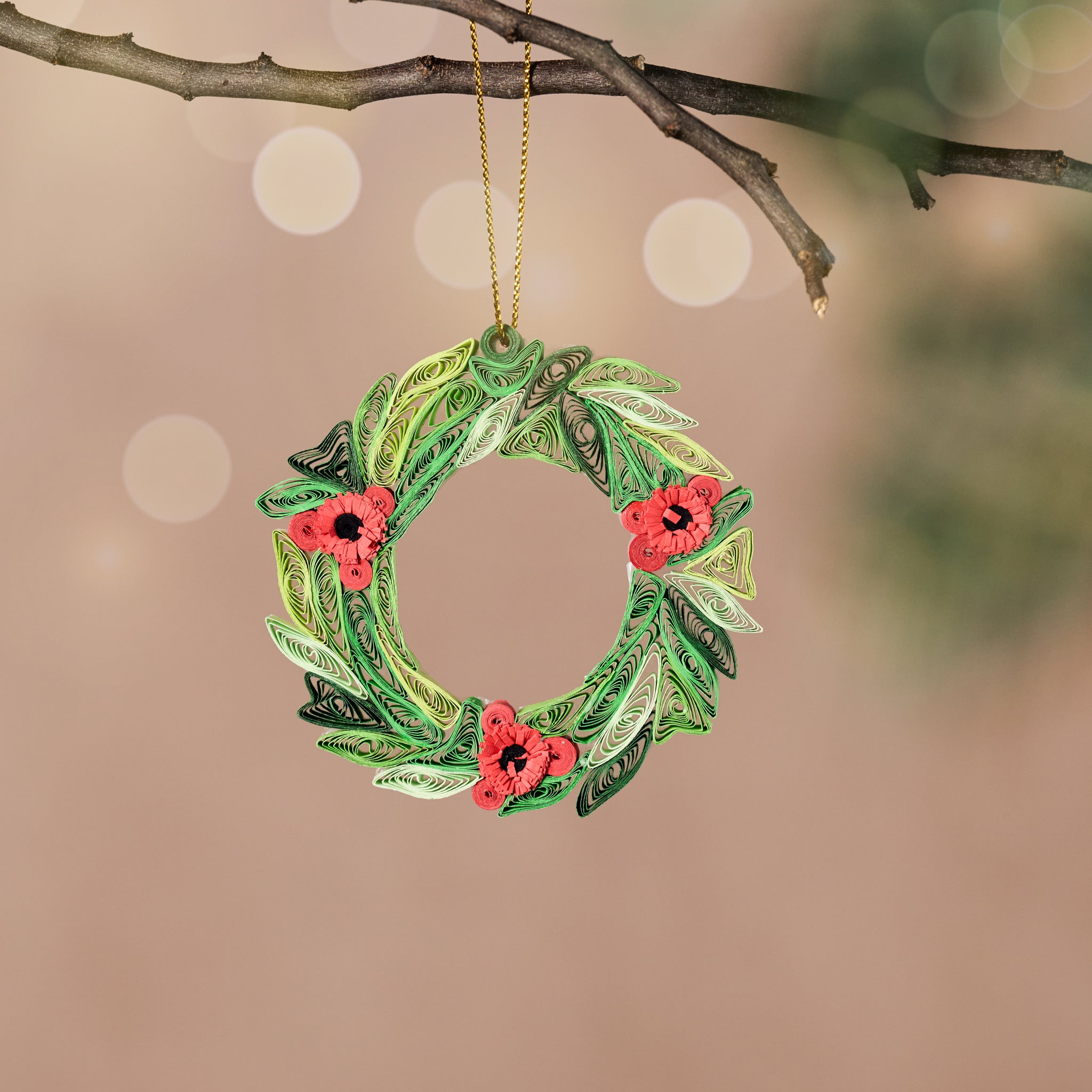 Quilled Wreath Ornament - Ten Thousand Villages