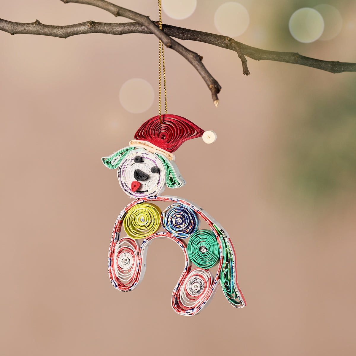 Vui Quilled Dog Ornament - Ten Thousand Villages