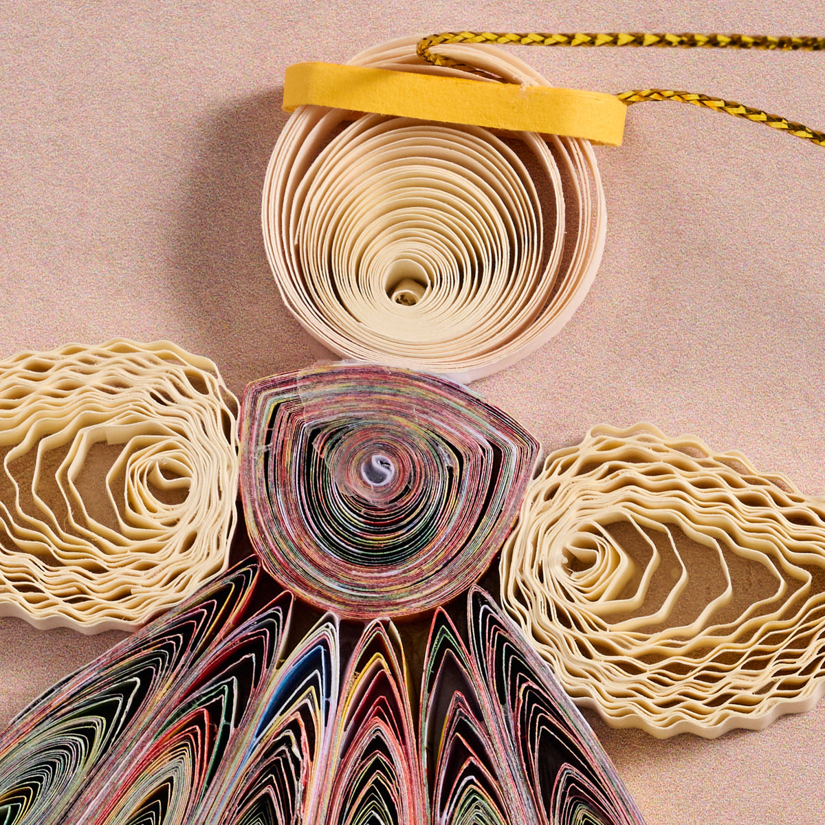 Diu Quilled Angel Ornament - Multi - Ten Thousand Villages