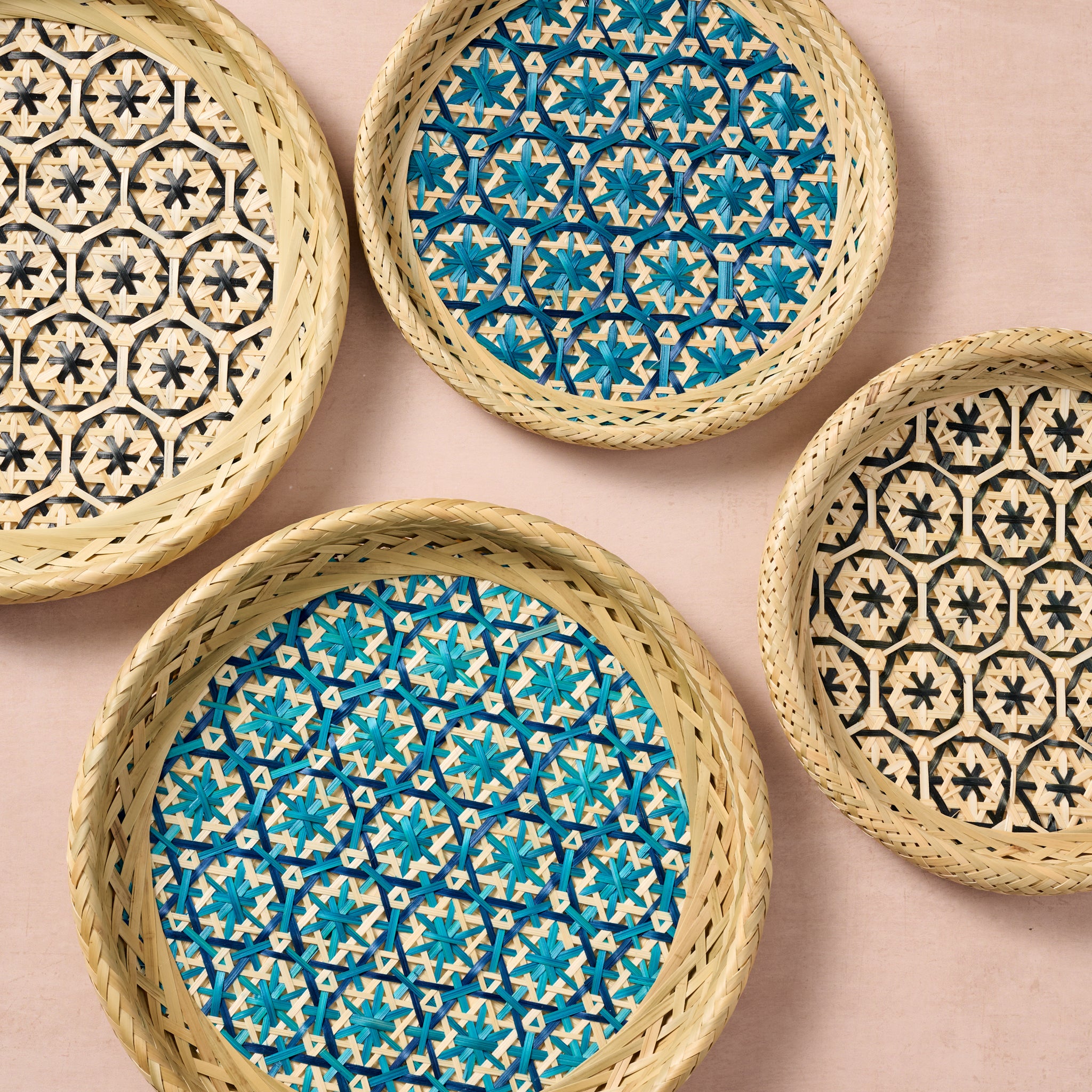 Phu An Bamboo Basket with Black -13.5 - Ten Thousand Villages