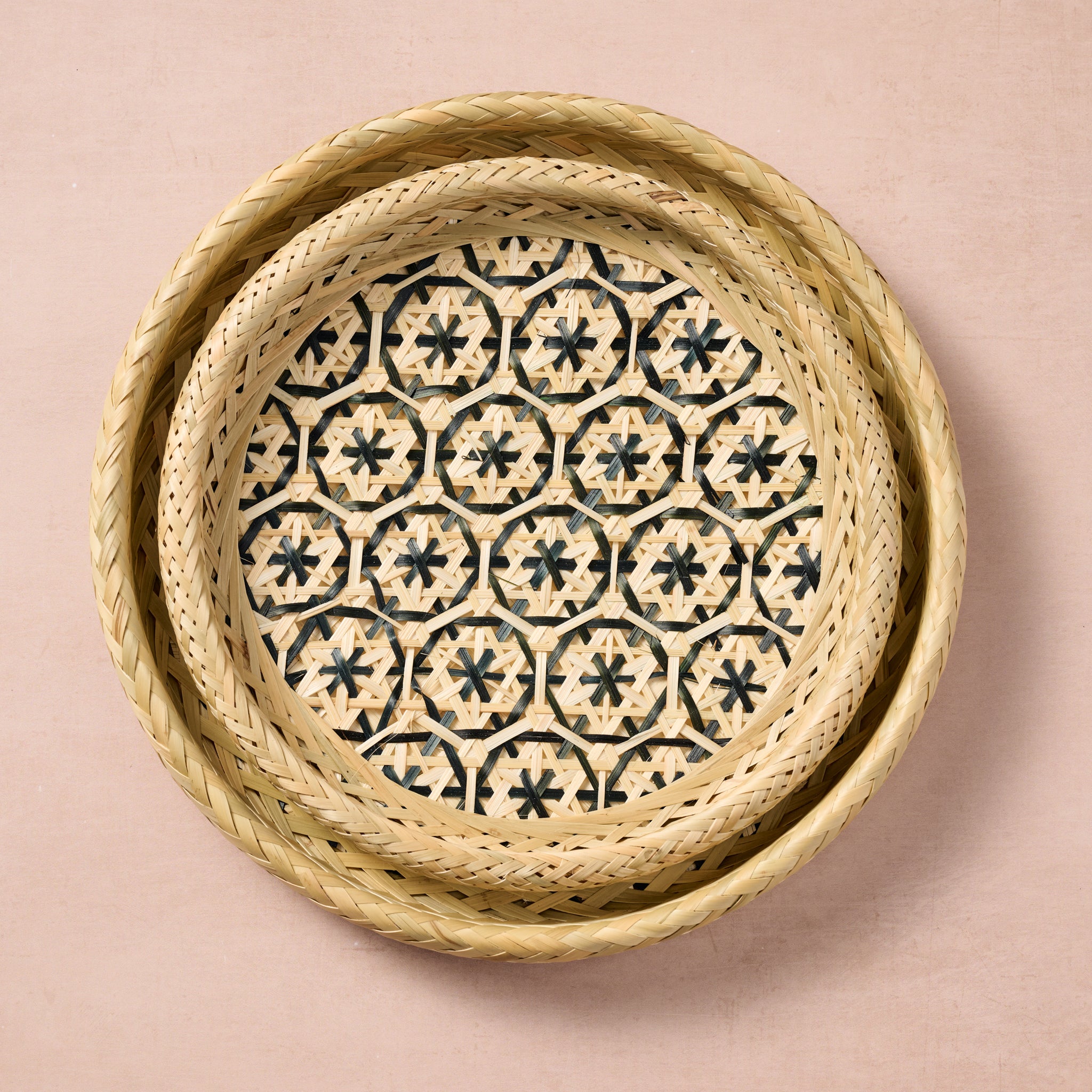Phu An Bamboo Basket with Black - 10.5 - Ten Thousand Villages