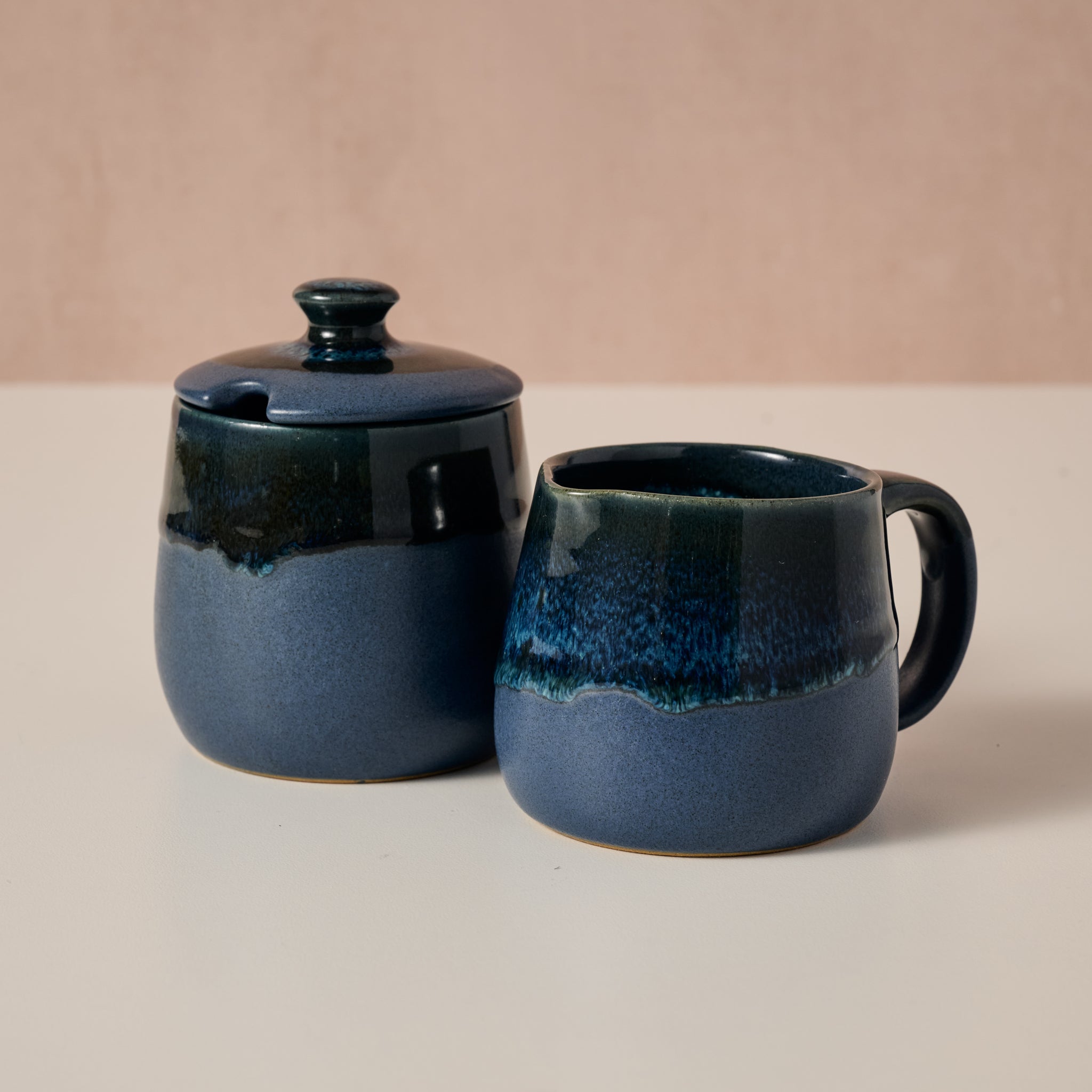 Jhapa Drip Glaze Cream & Sugar Set - Ten Thousand Villages