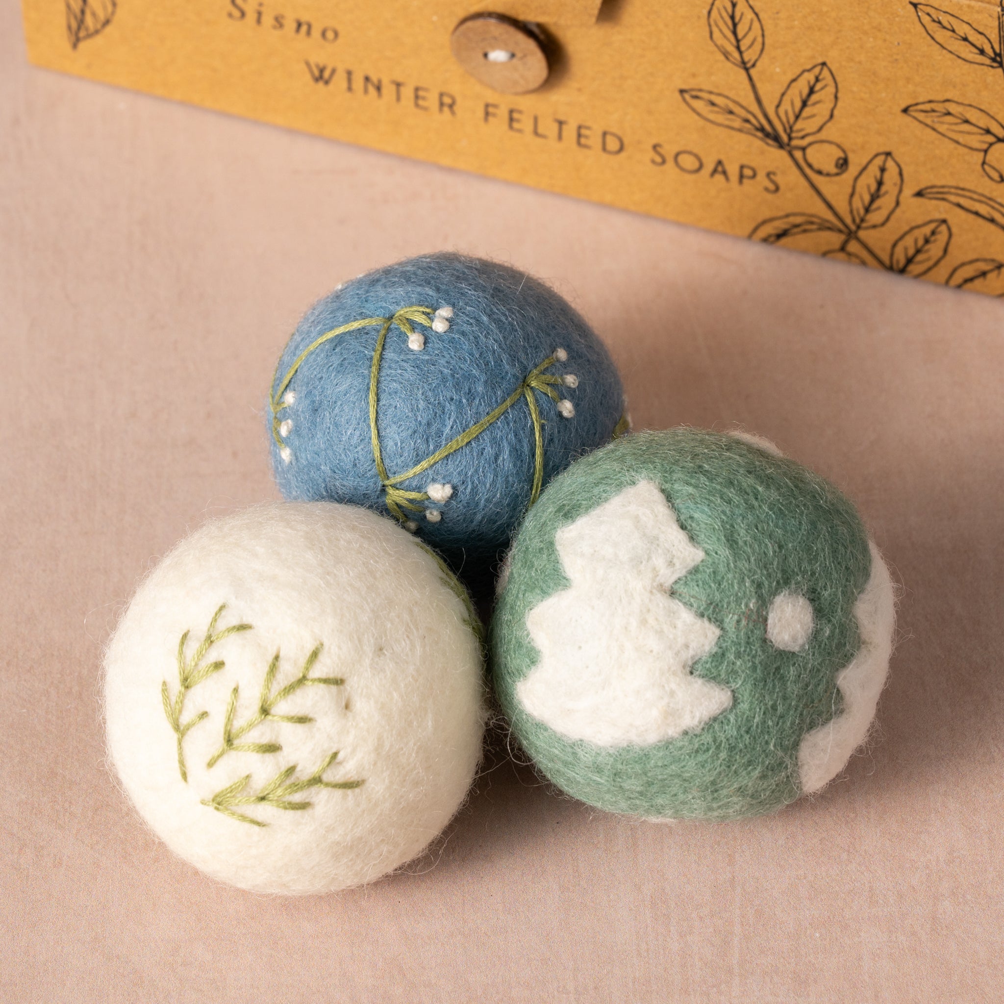 Sapha Winter Felted Wool Soap Balls - Sisno - Ten Thousand Villages
