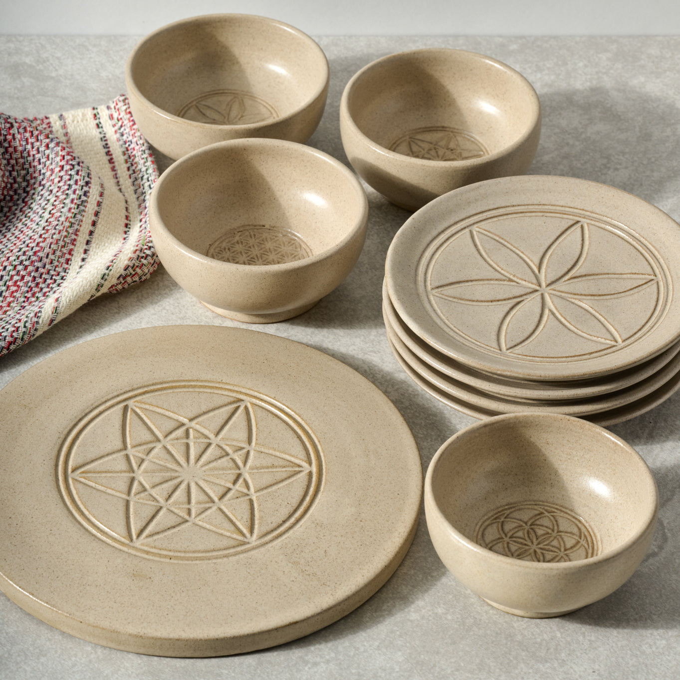 Sacred Geometry Appetizer Plates - Set of 4 - Ten Thousand Villages