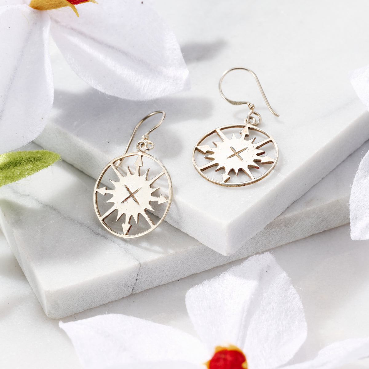 Lazimpat Compass Sun Earrings - Ten Thousand Villages