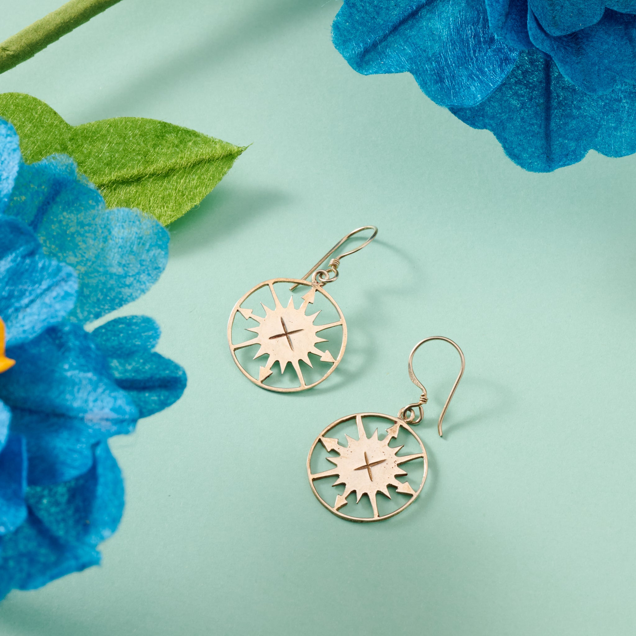 Lazimpat Compass Sun Earrings - Ten Thousand Villages
