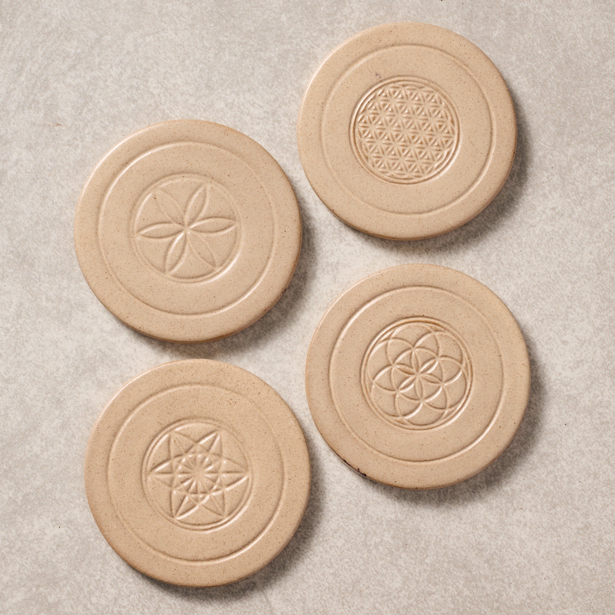 Sacred Geometry Ceramic Coasters - Ten Thousand Villages