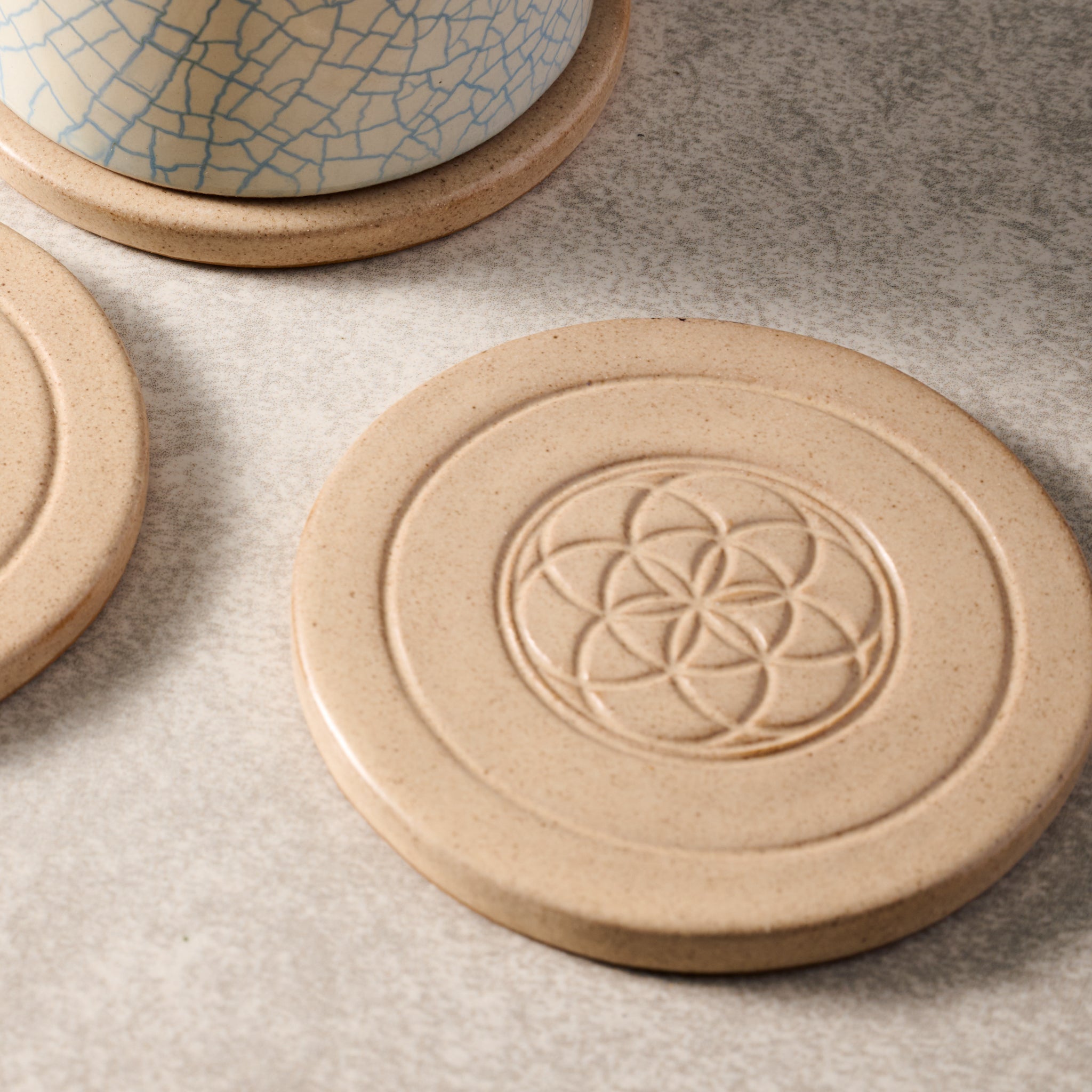 Sacred Geometry Ceramic Coasters - Ten Thousand Villages
