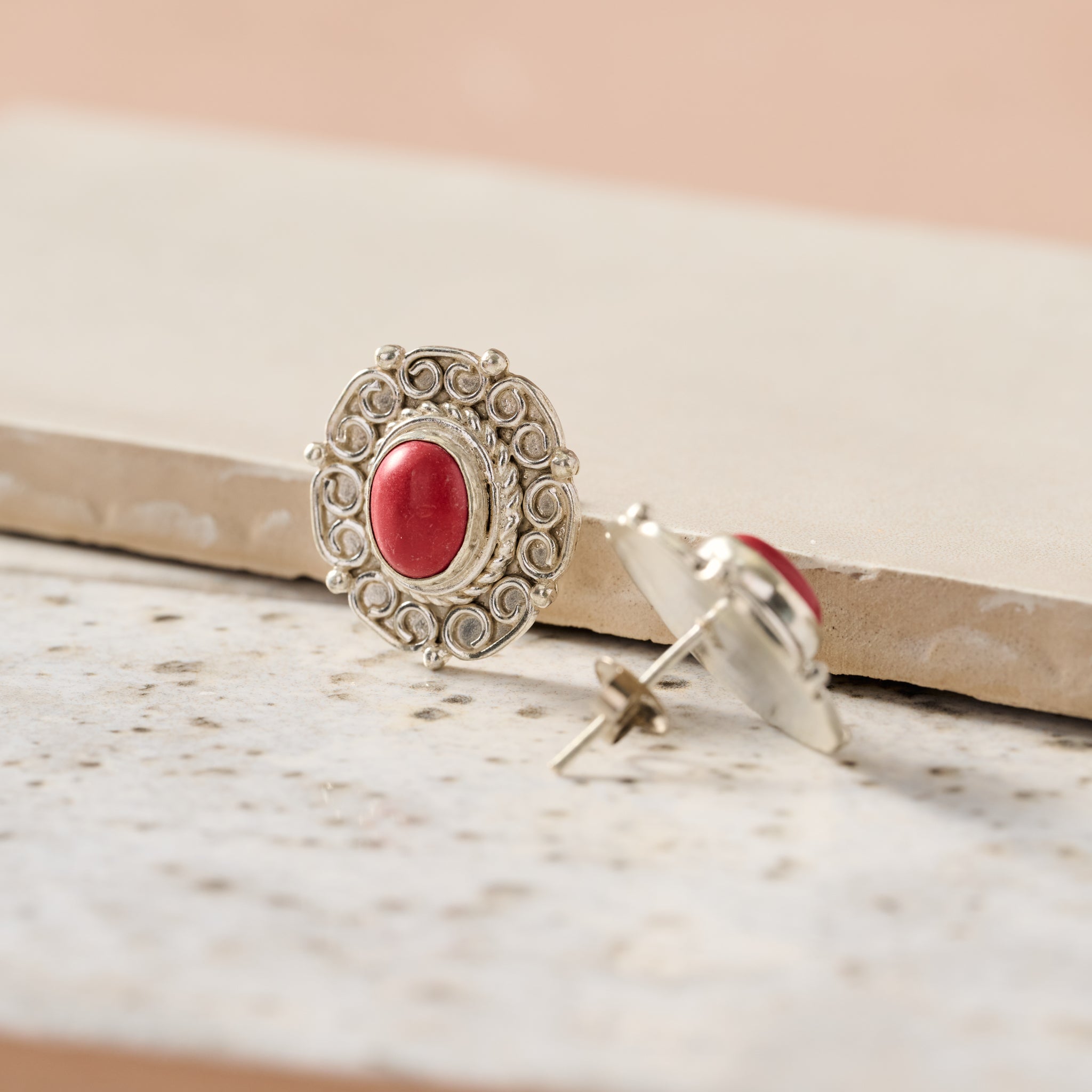 Rani Redstone Post Earrings - Ten Thousand Villages