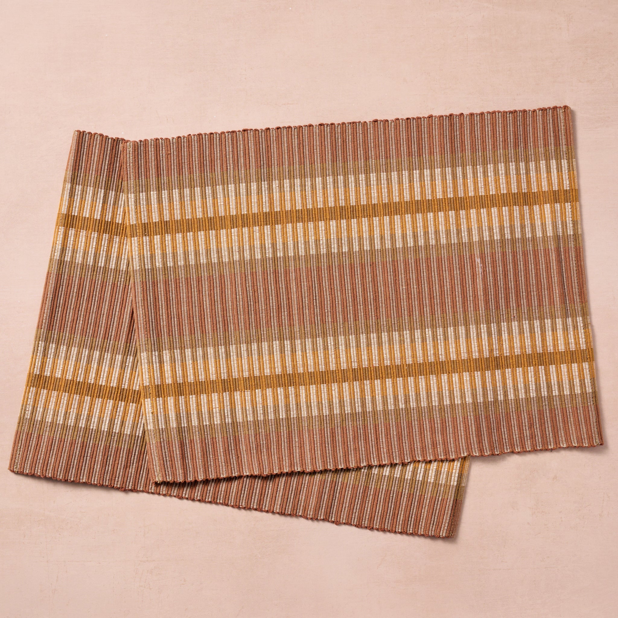Khana Handloomed Cotton Placemat Set of 2 - Brown - Ten Thousand Villages