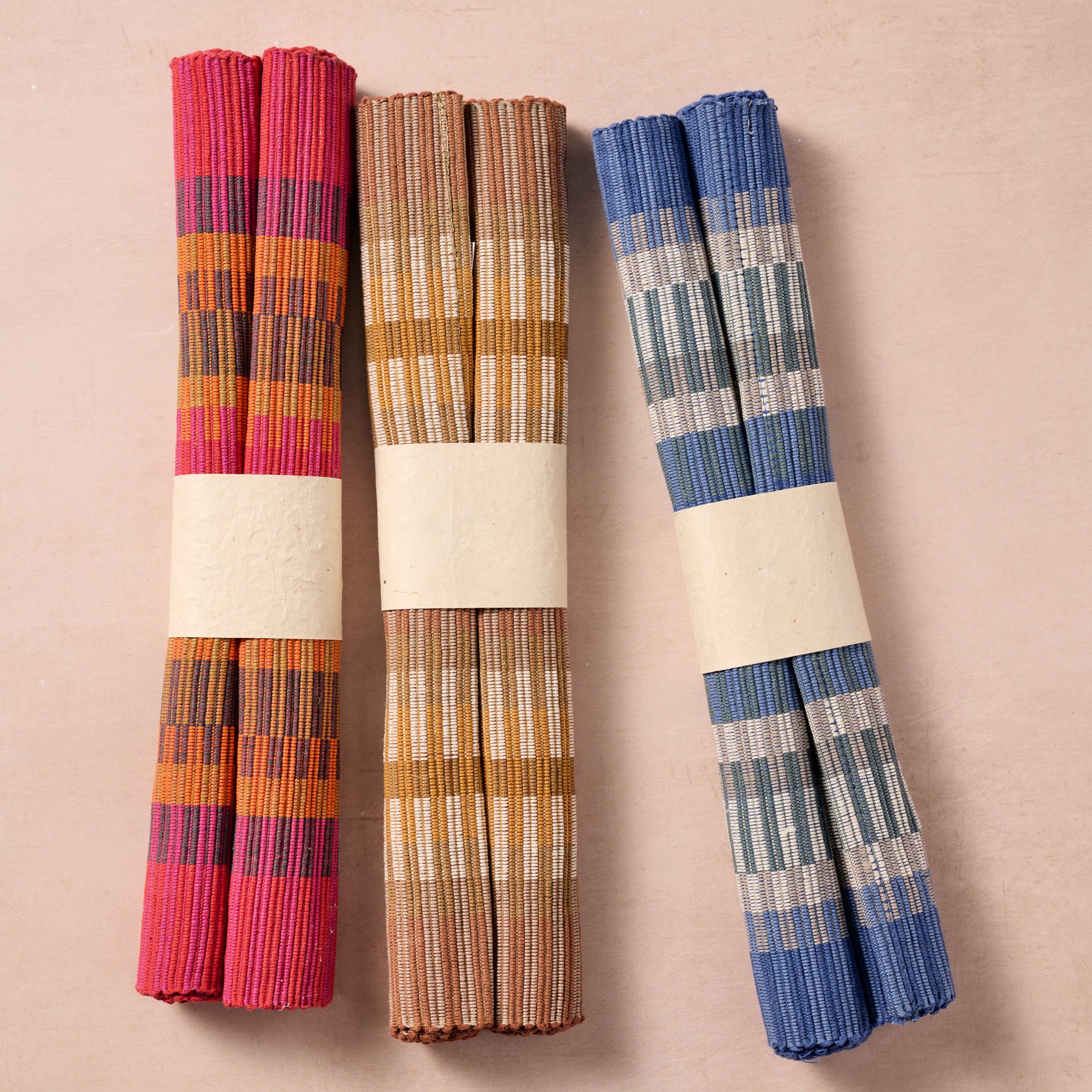 Khana Handloomed Cotton Placemat Set of 2 - Brown - Ten Thousand Villages