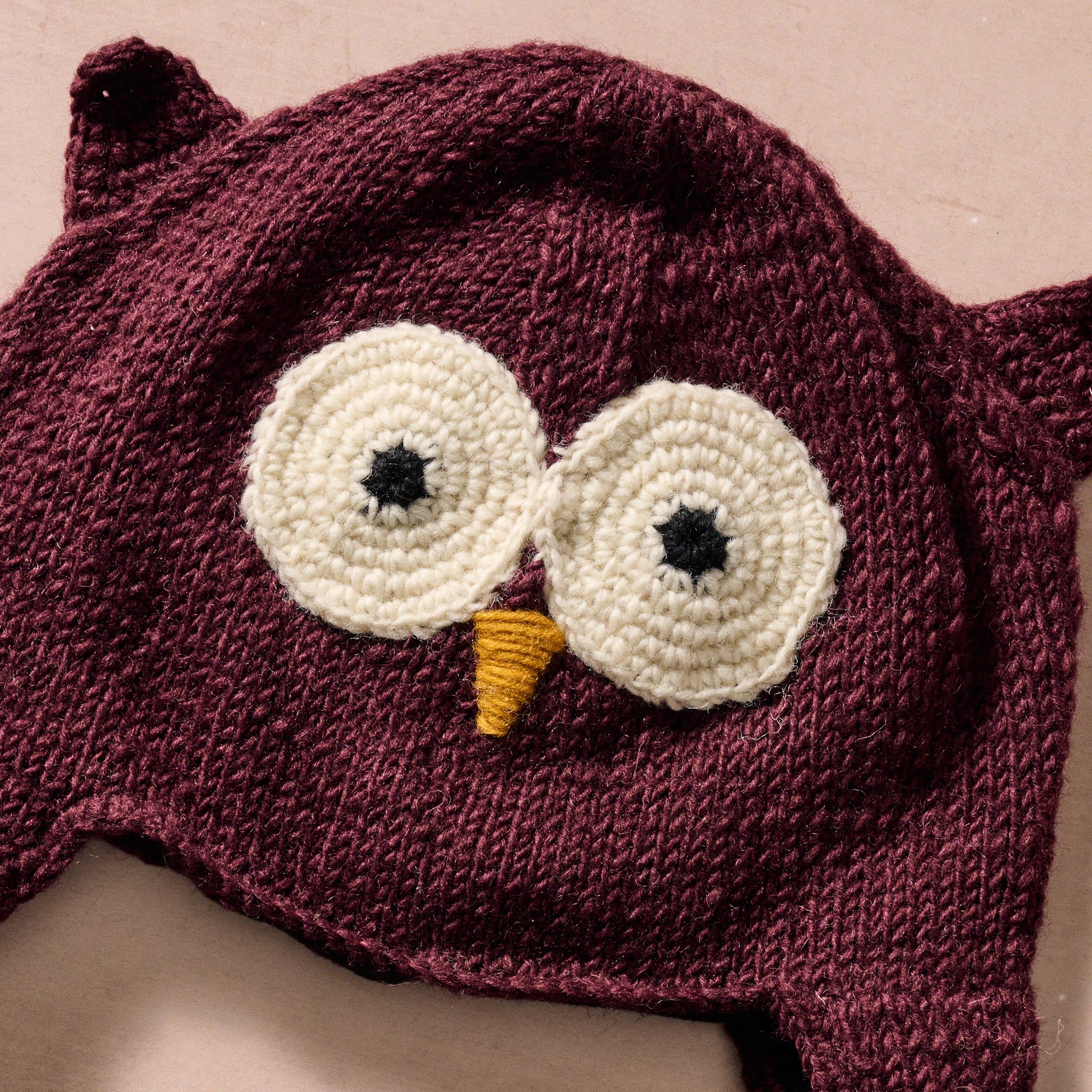 Bina Eggplant Owl Beanie - Adult - Ten Thousand Villages