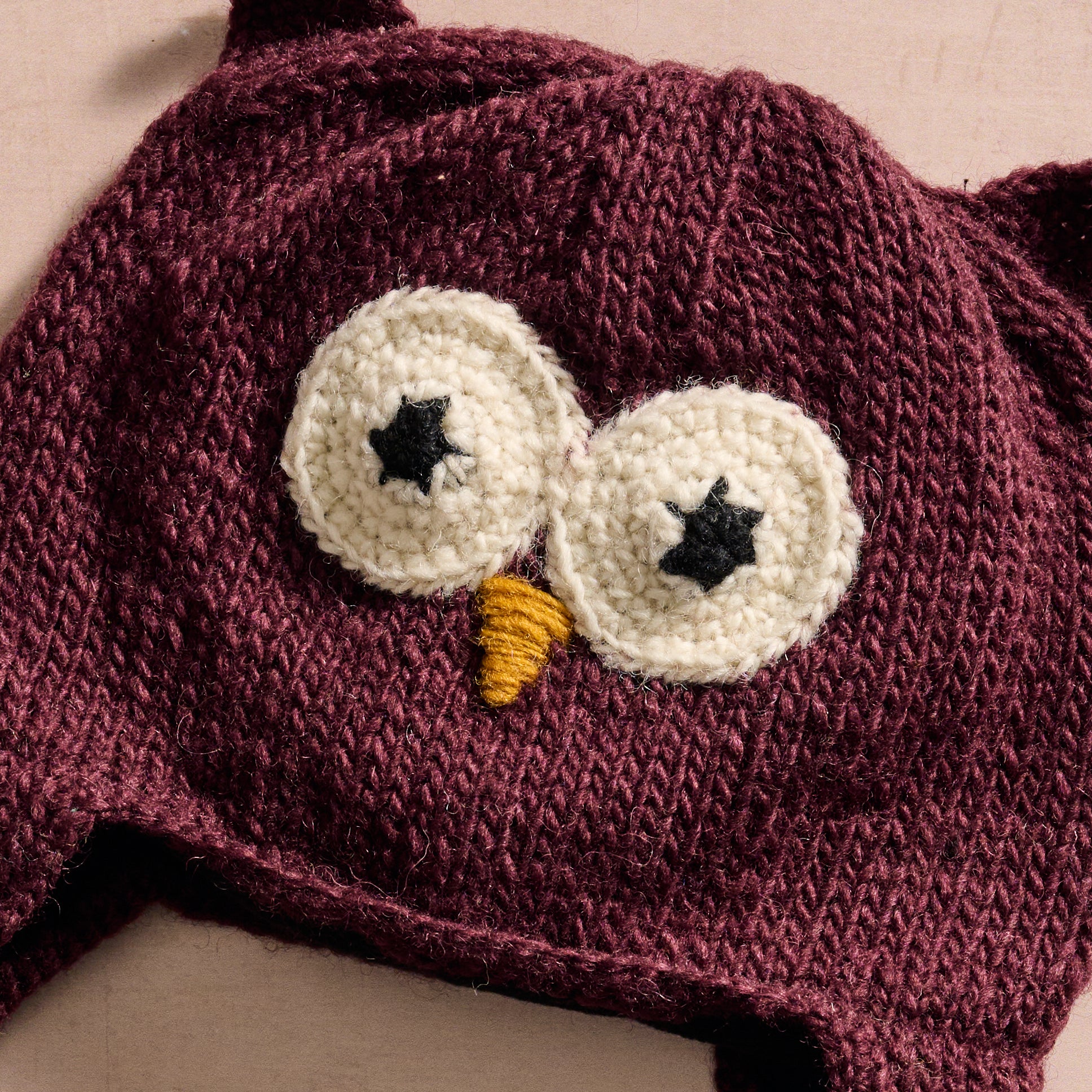 Bina Eggplant Owl Beanie - Kids - Ten Thousand Villages