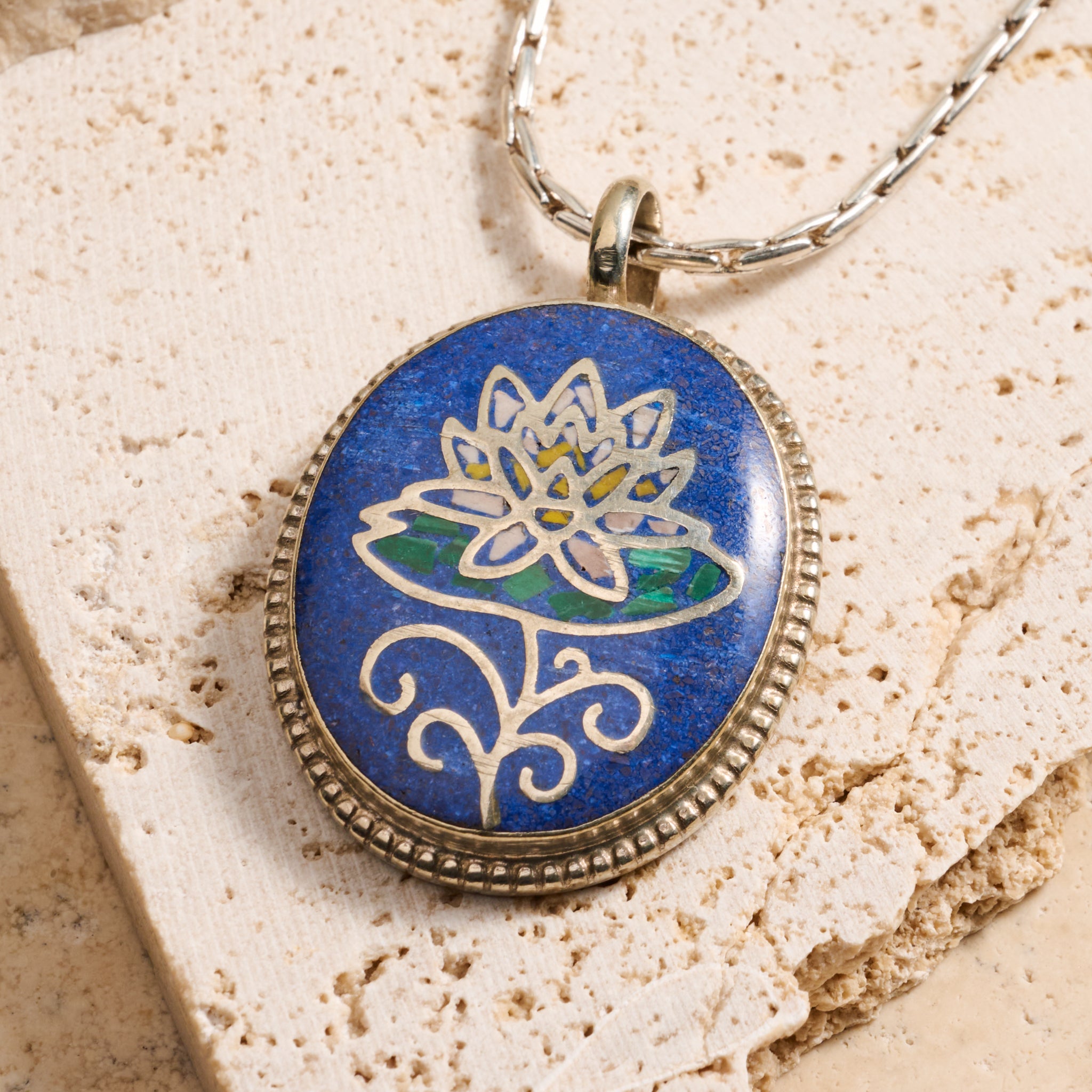 Lotus Mosaic Pendant Necklace - Ten Thousand Villages