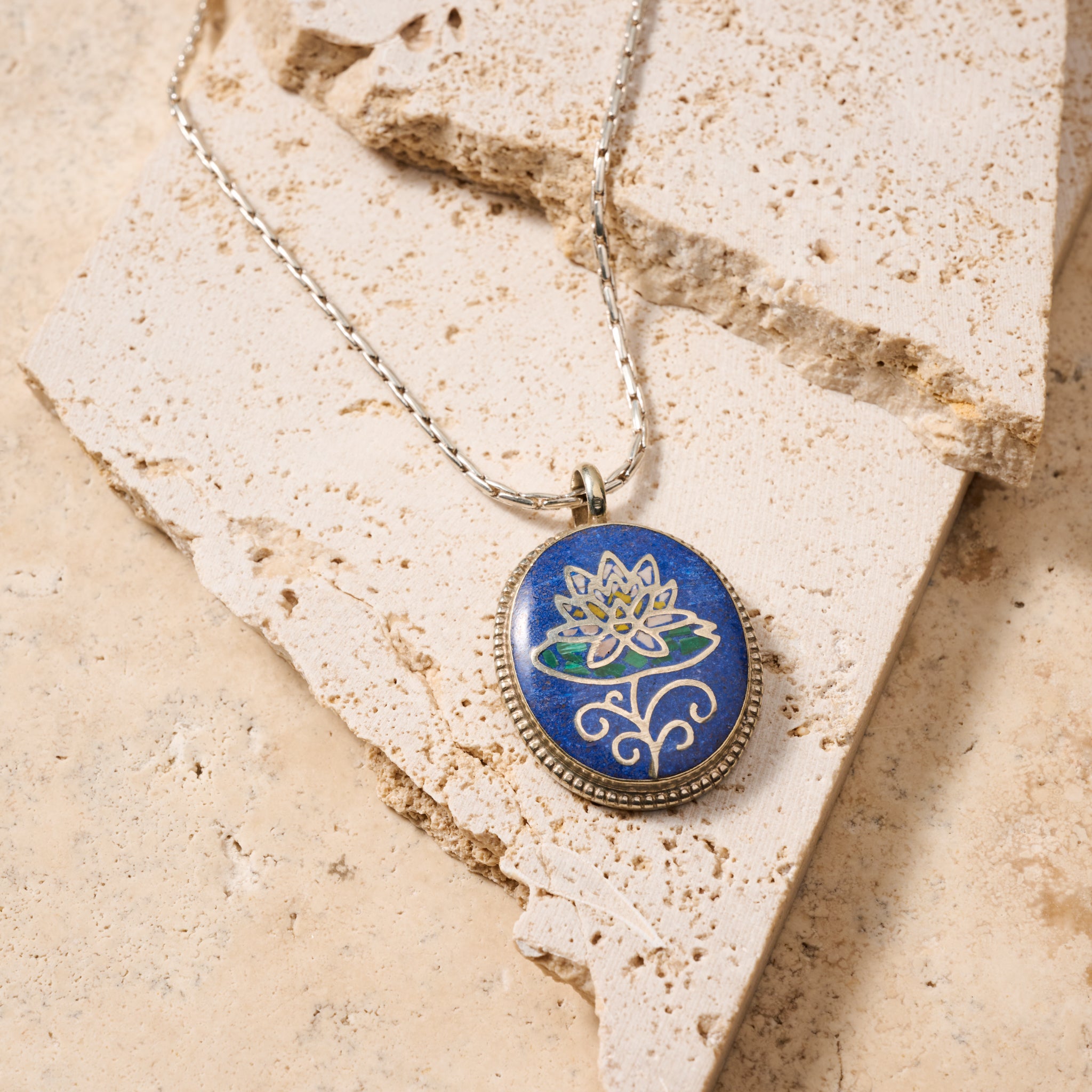Lotus Mosaic Pendant Necklace - Ten Thousand Villages