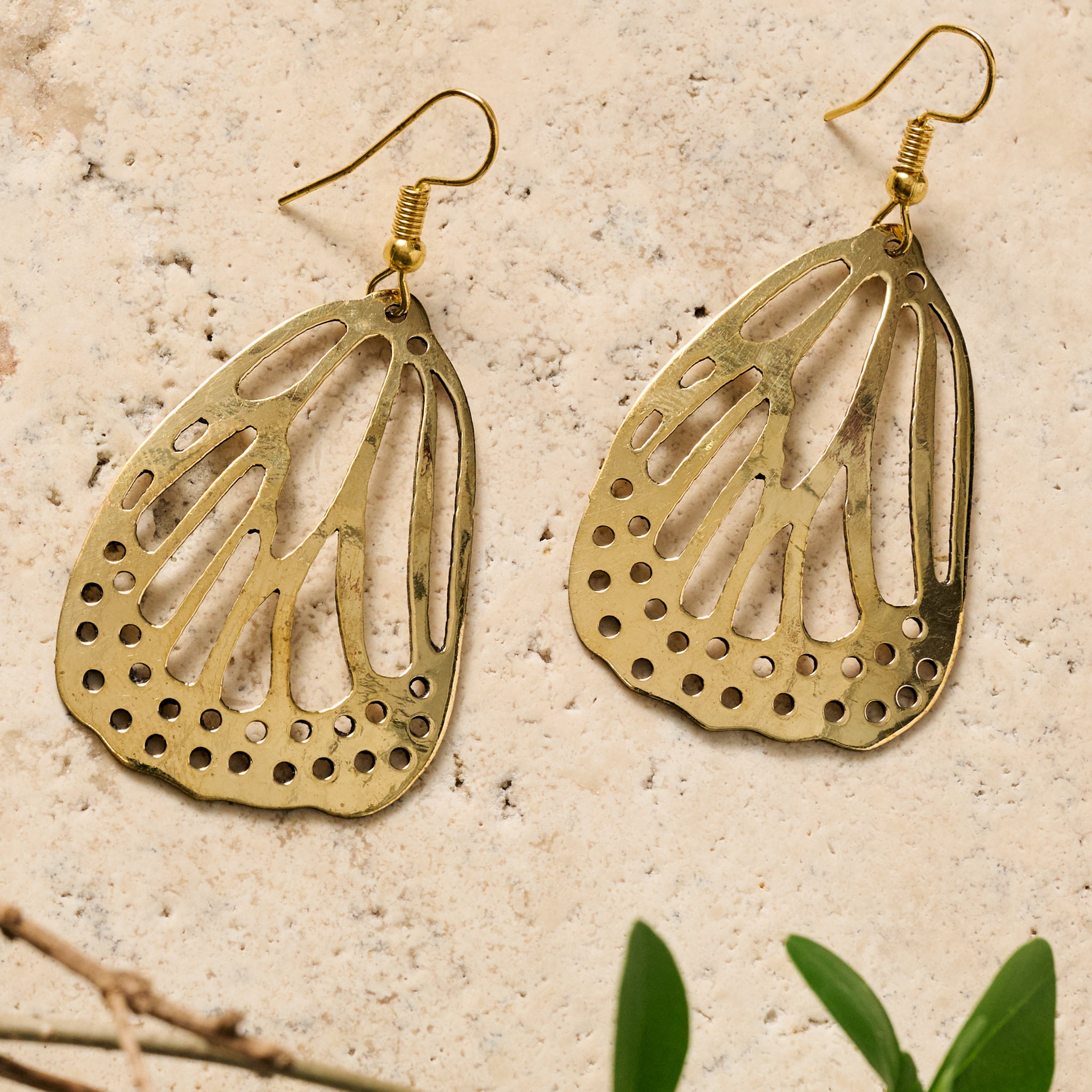 Hava Butterfly Wing Dangle Earrings - Ten Thousand Villages