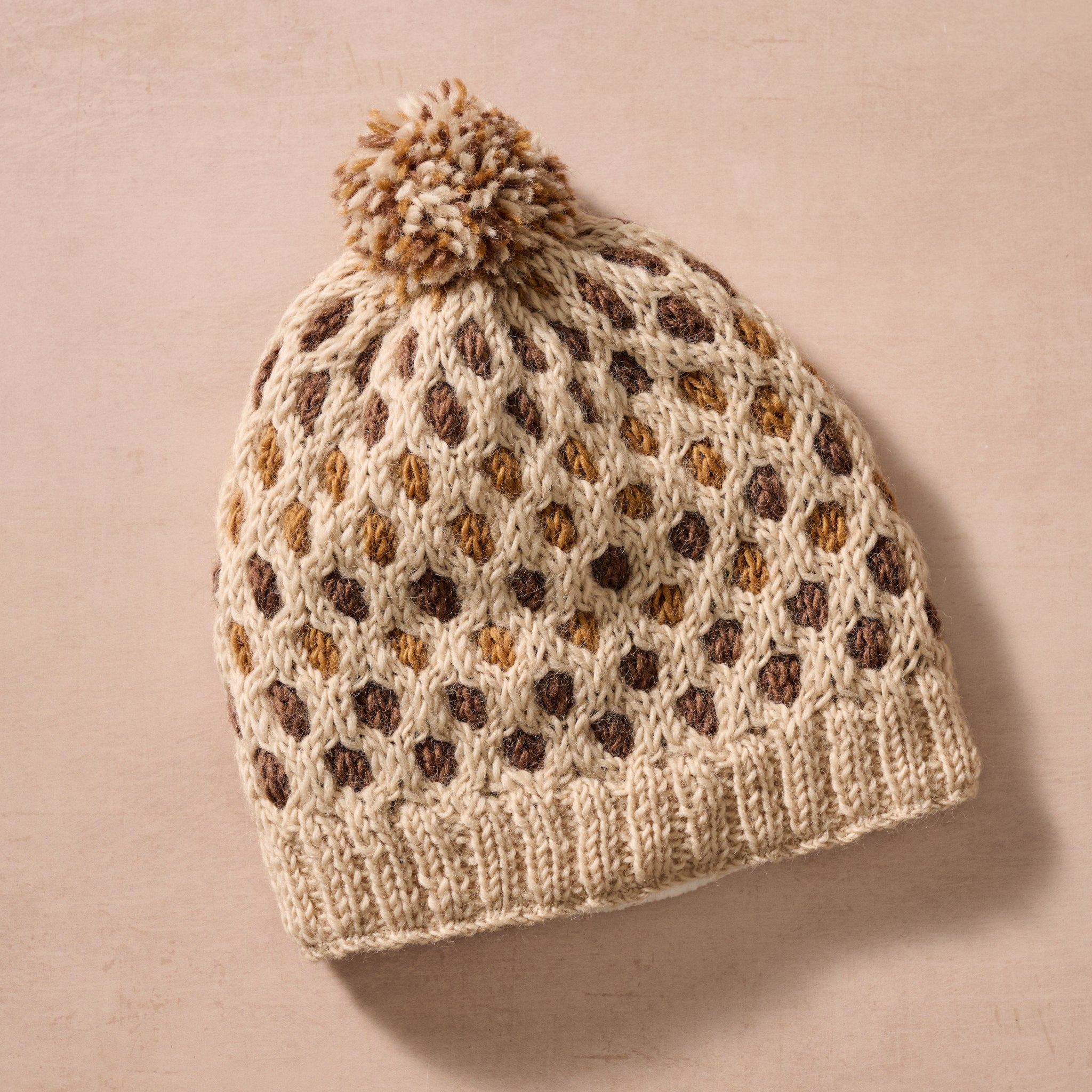 Nabina Waffle Weave Pom Beanie - Ten Thousand Villages