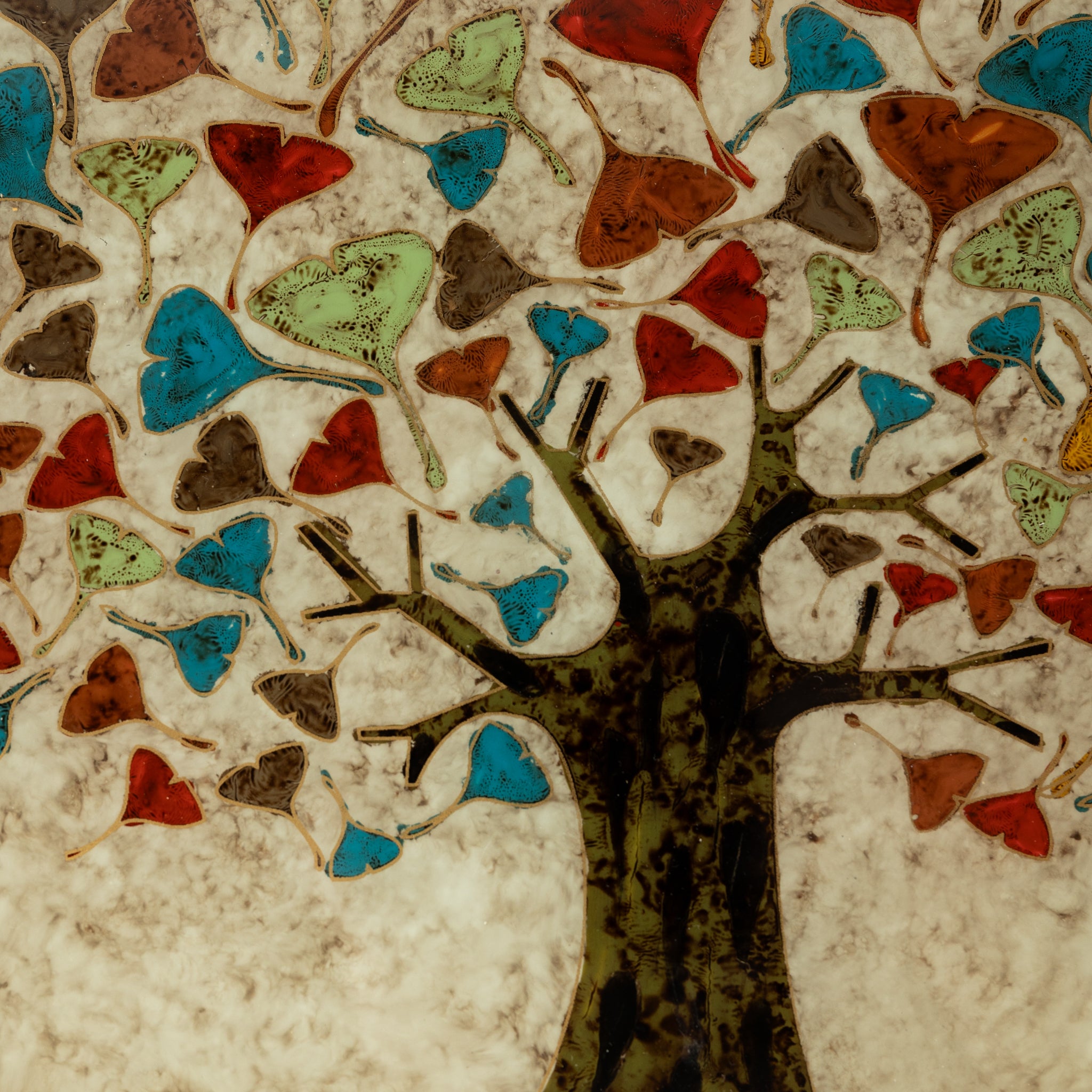 Ginkgo Tree Reverse Painted Tray - Ten Thousand Villages
