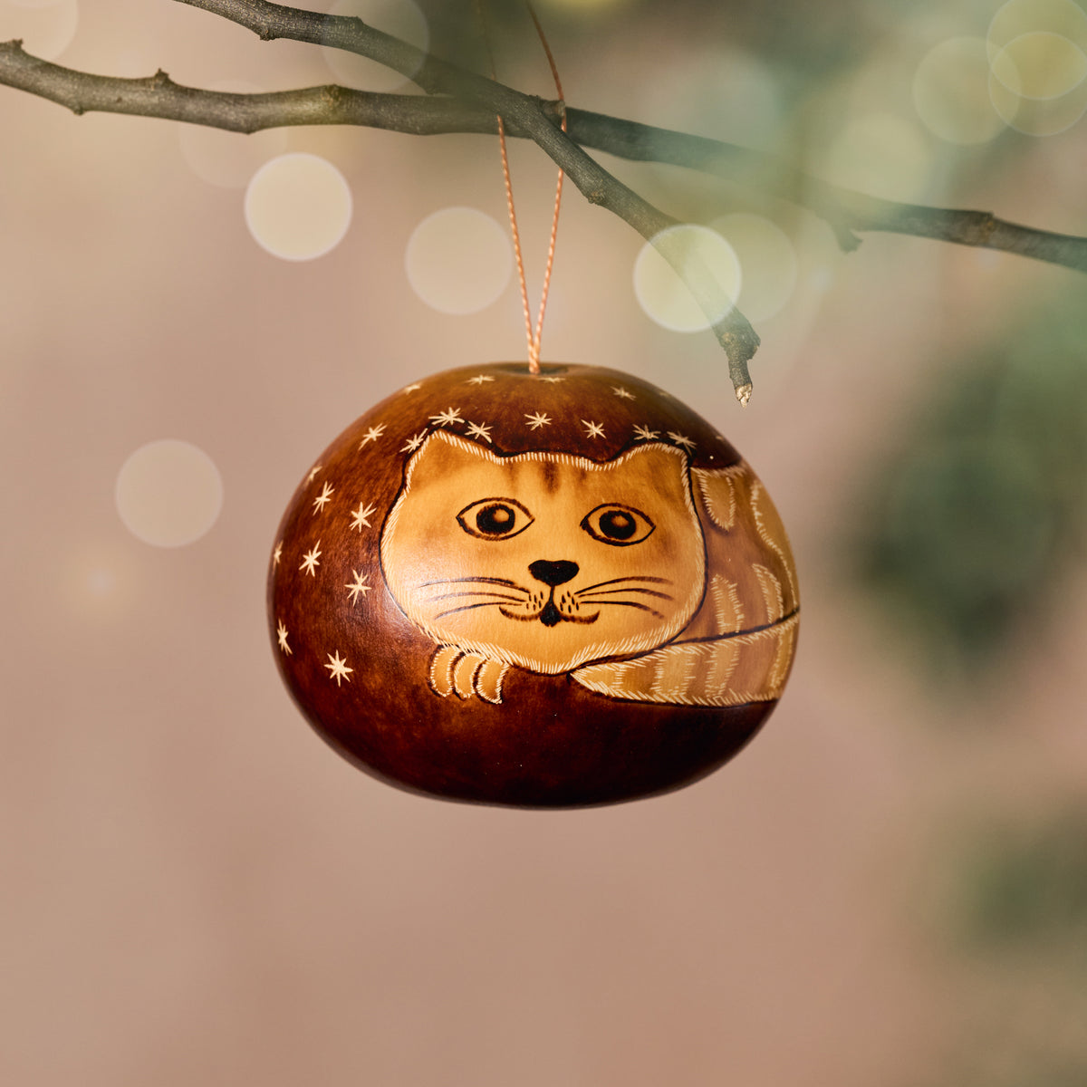 Wira Kitty Gourd Ornament - Ten Thousand Villages