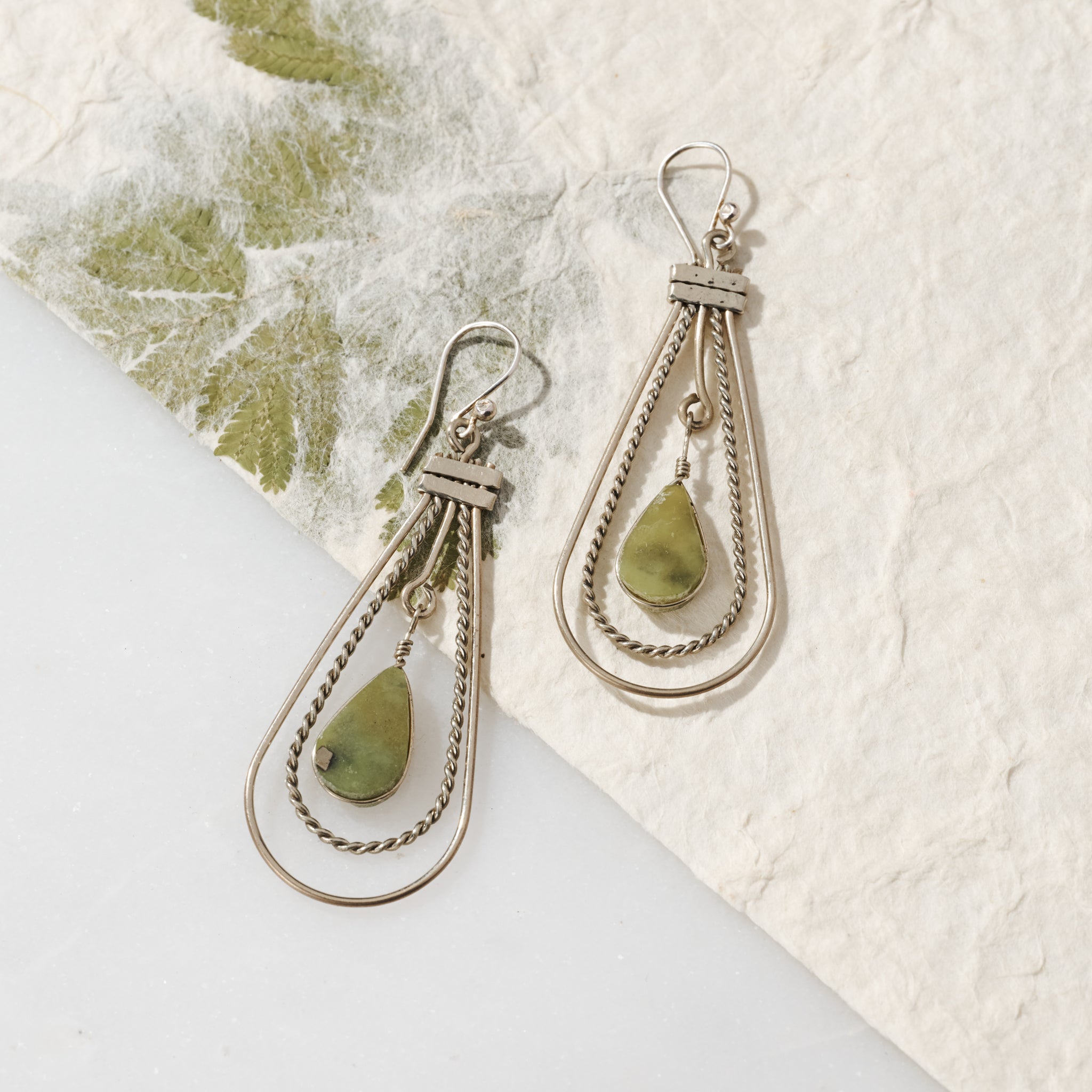 Ayni Serpentine Stone Earrings - Ten Thousand Villages