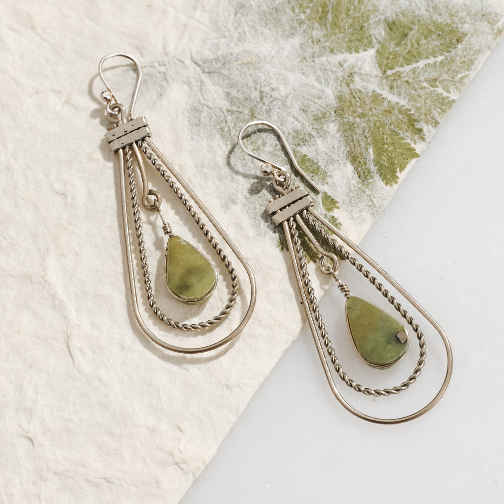 Ayni Serpentine Stone Earrings - Ten Thousand Villages