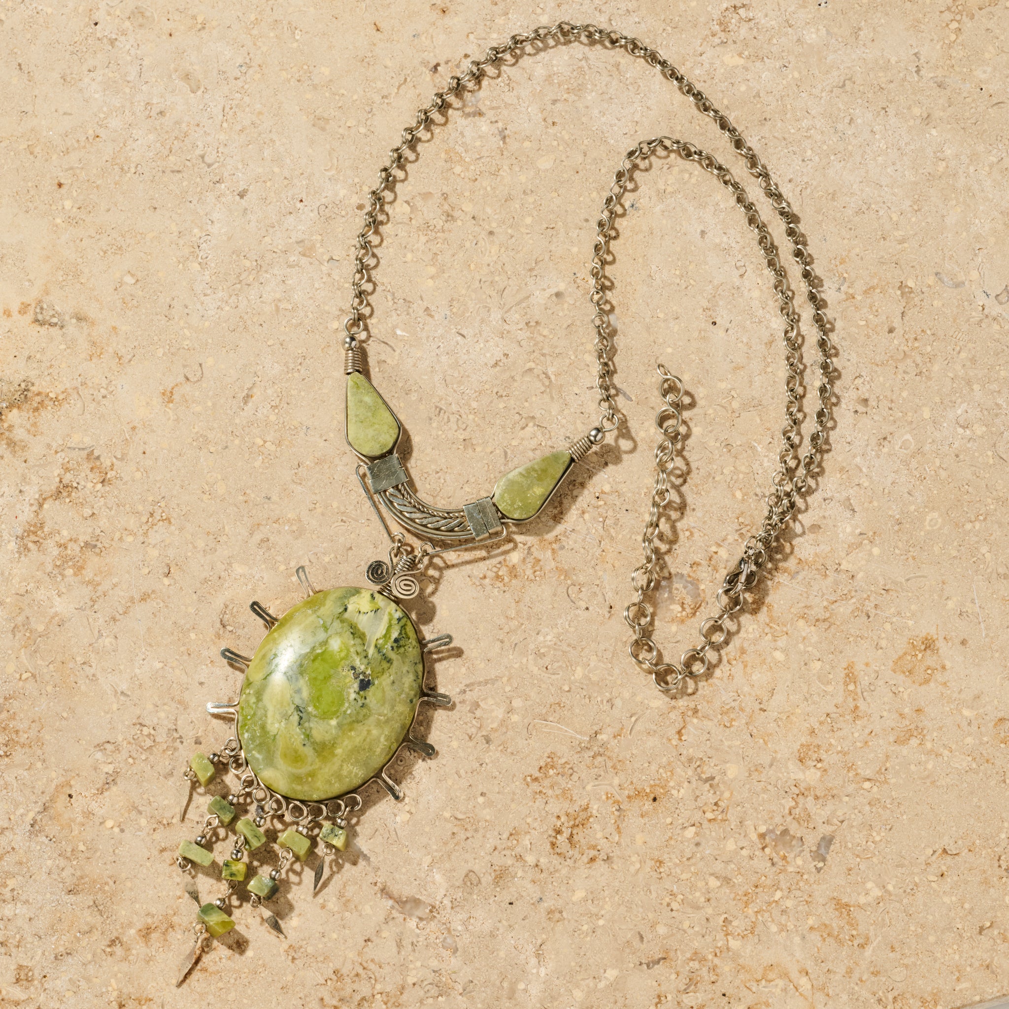 Waca Serpentine Stone Necklace - Ten Thousand Villages