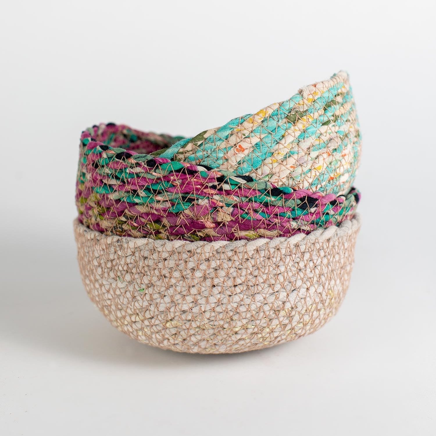 Swirling Sari Basket - Ten Thousand Villages