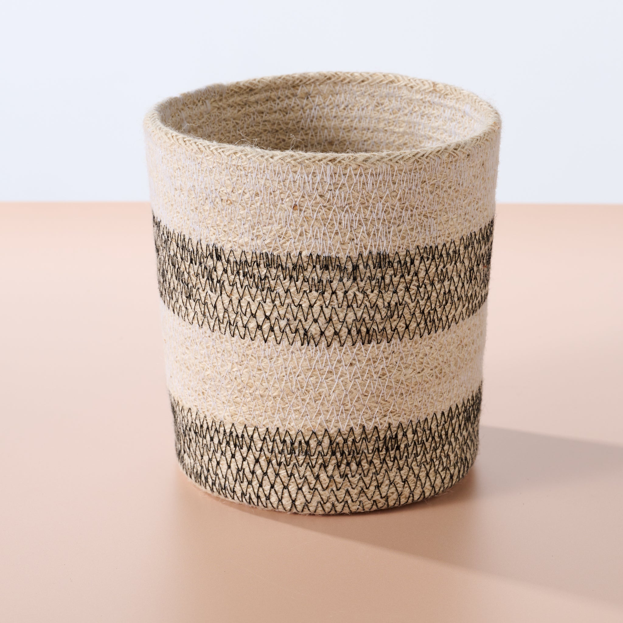 Dorakata Stitched Jute Basket - 6.5"H - Ten Thousand Villages