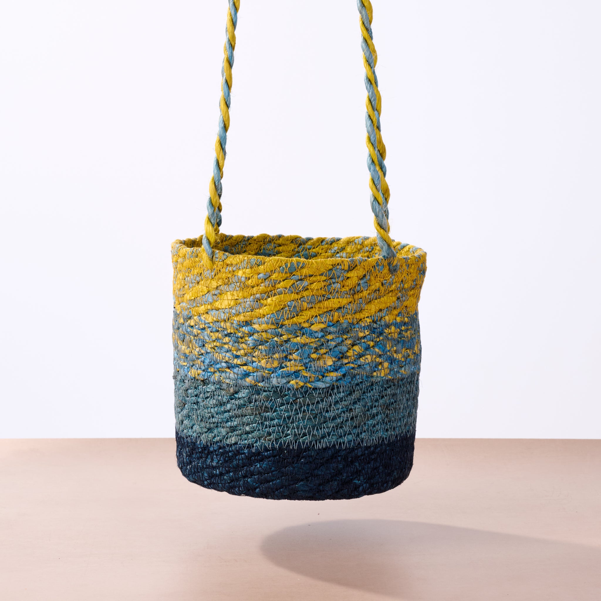 Buna Jute Plant Hanger - Blue - Ten Thousand Villages