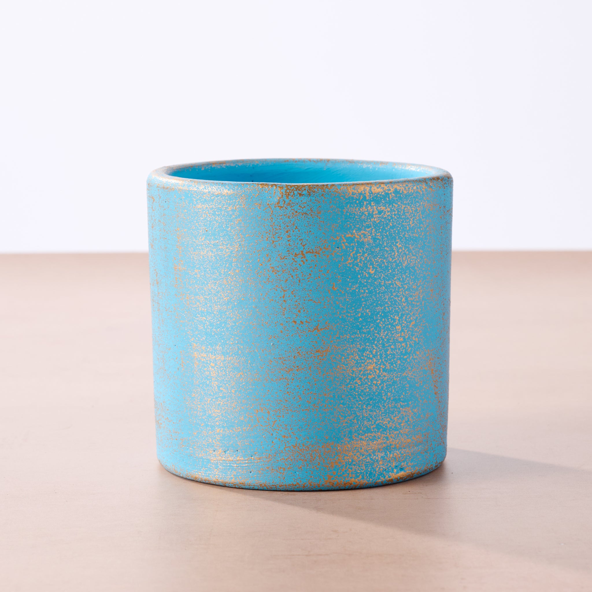 Chota Terracotta Mini Planter - Light Blue - Ten Thousand Villages