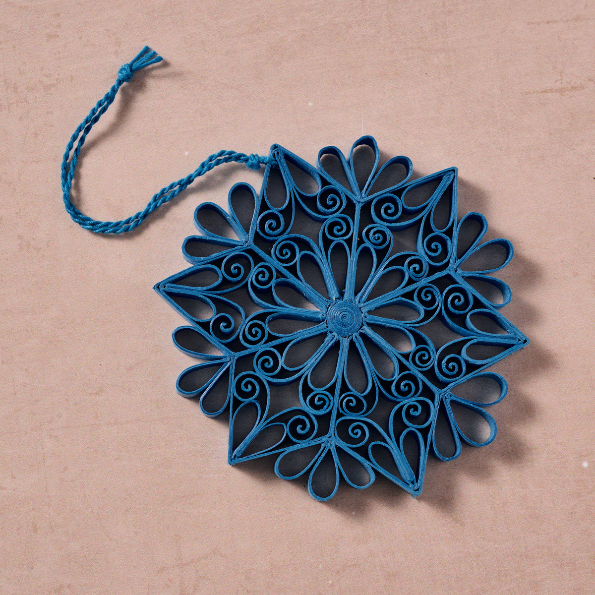 Kula Quilled Snowflake Ornament - Blue - Ten Thousand Villages