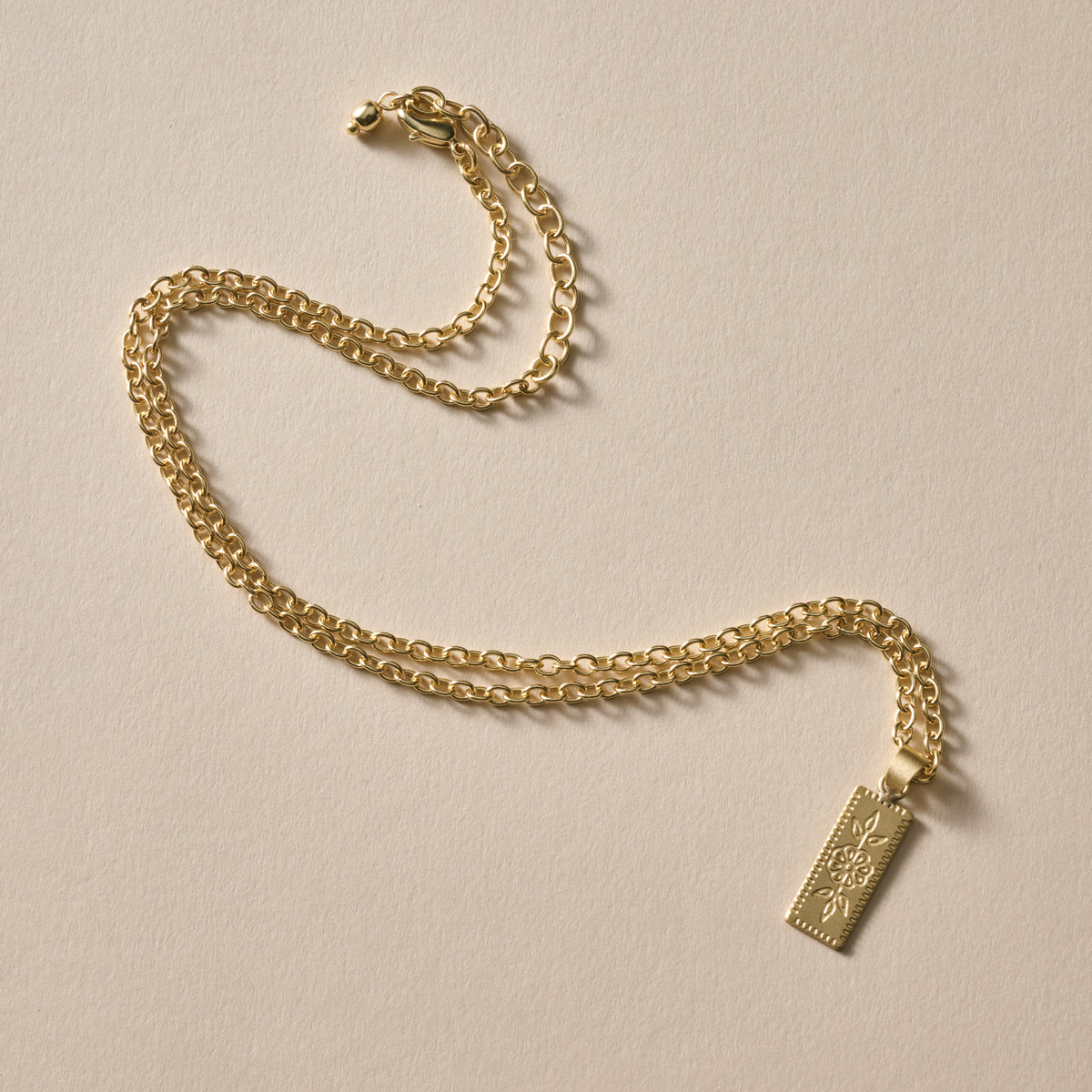 Arati Etched Floral Necklace