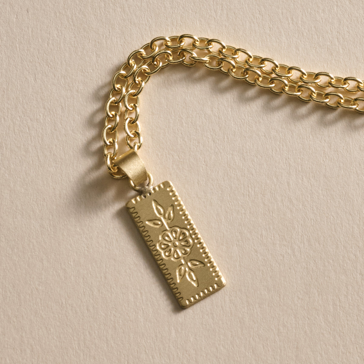 Arati Etched Floral Necklace