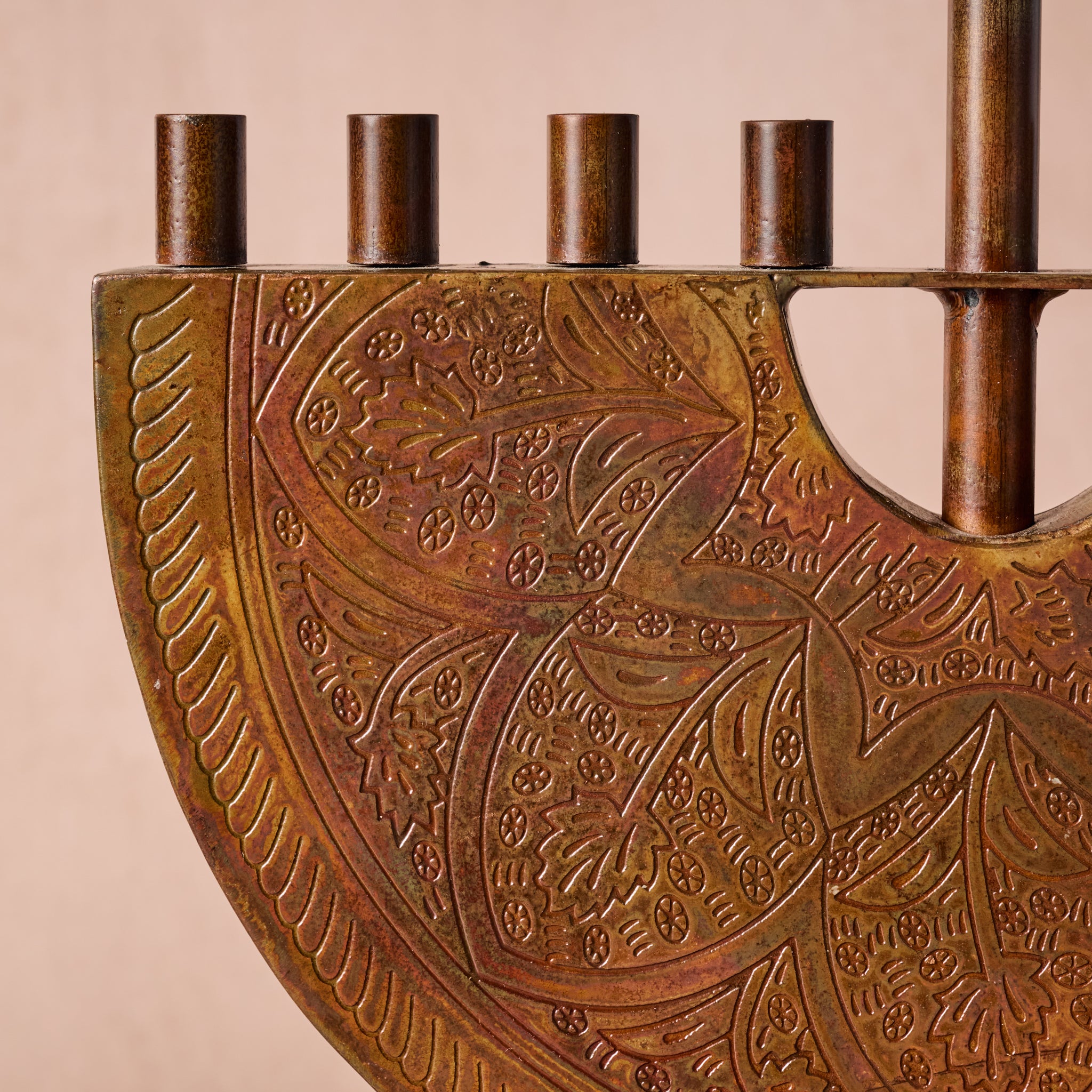 Engraved Iron Menorah - Ten Thousand Villages