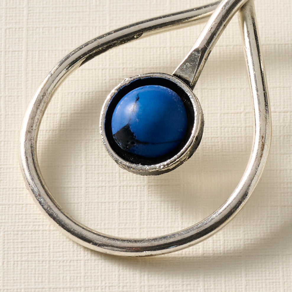 Kaksha Silver Cobalt Bead Drop Earrings - Ten Thousand Villages