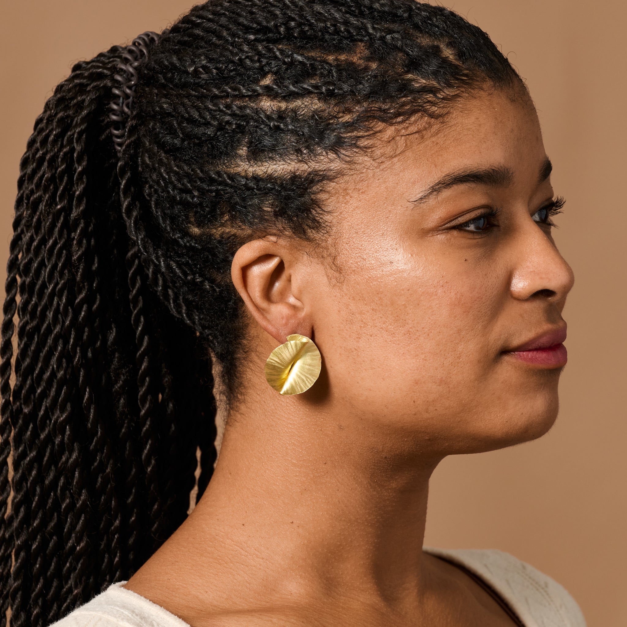 Kiran Crumpled Spiral Post Earrings - Ten Thousand Villages