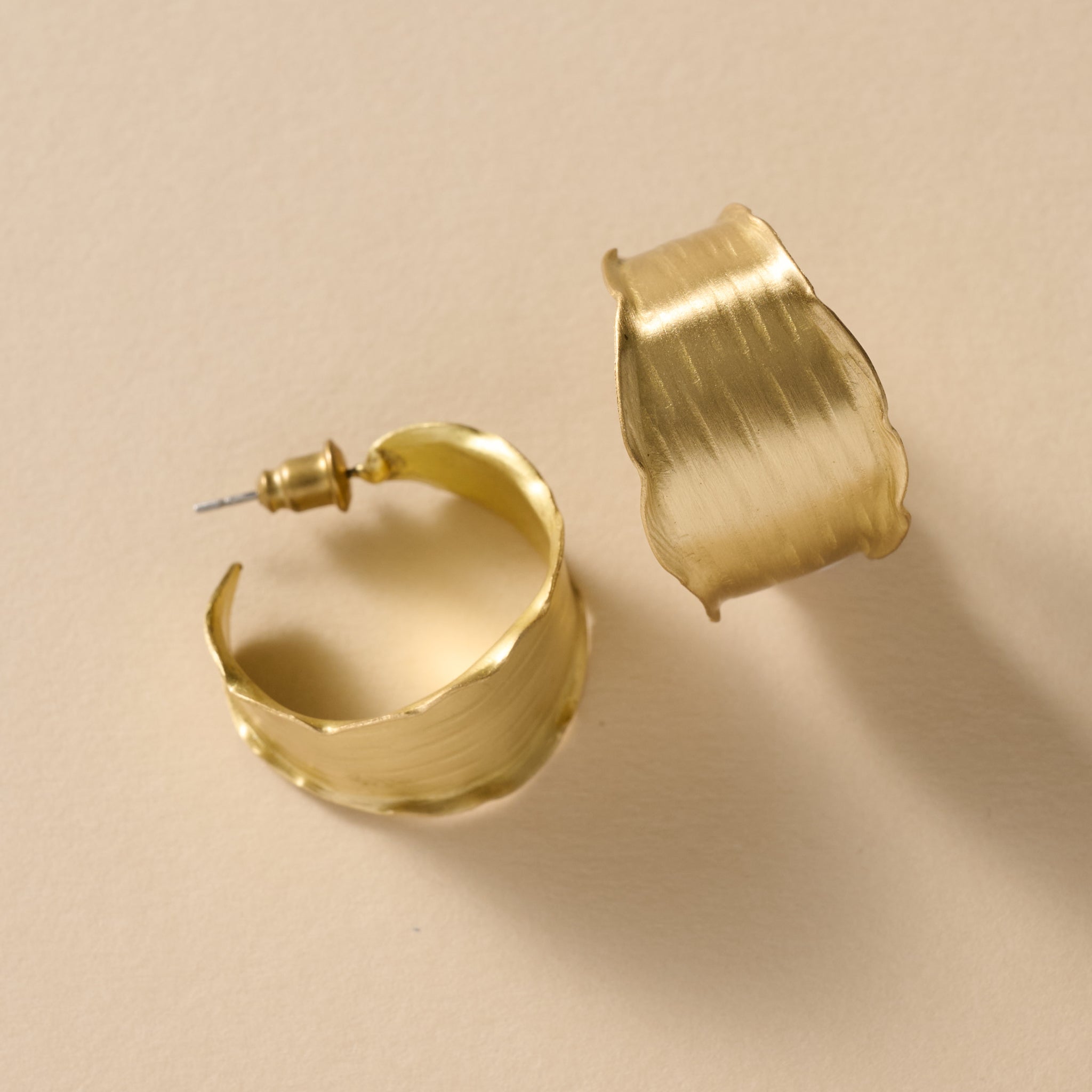 Diva Hammered Brass Hoop Earrings - Ten Thousand Villages