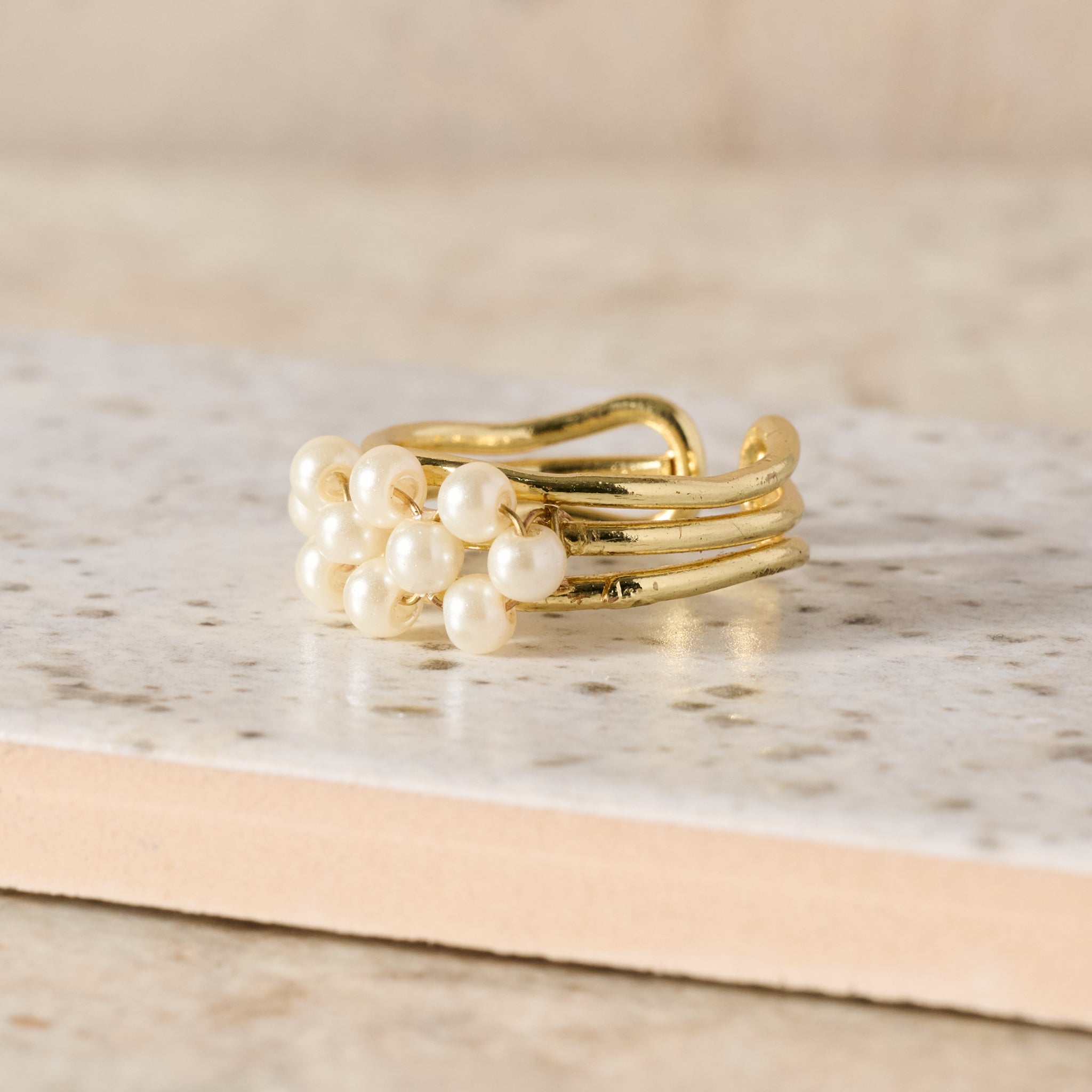 Anek Pearl Bead Ring - Ten Thousand Villages