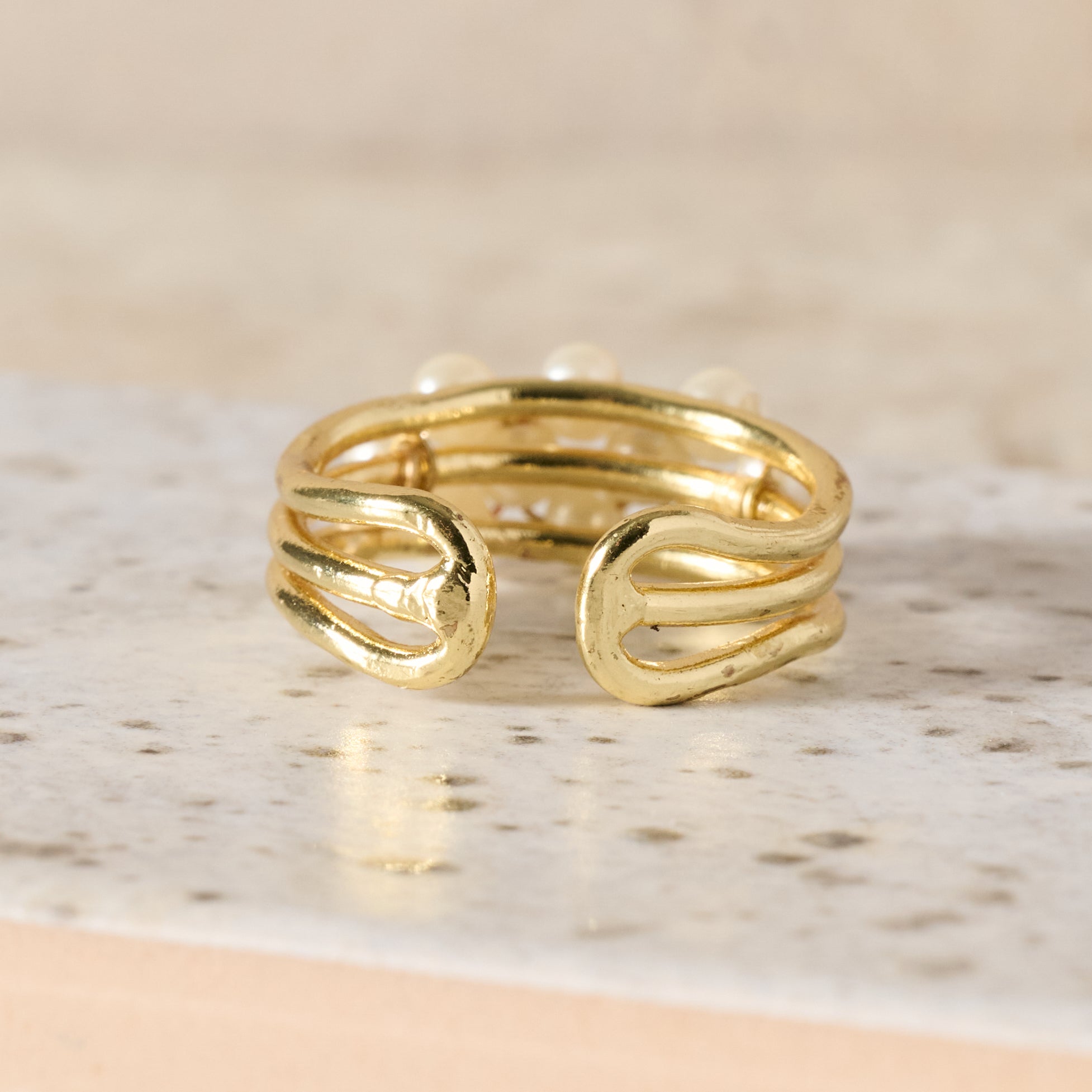 Anek Pearl Bead Ring - Ten Thousand Villages