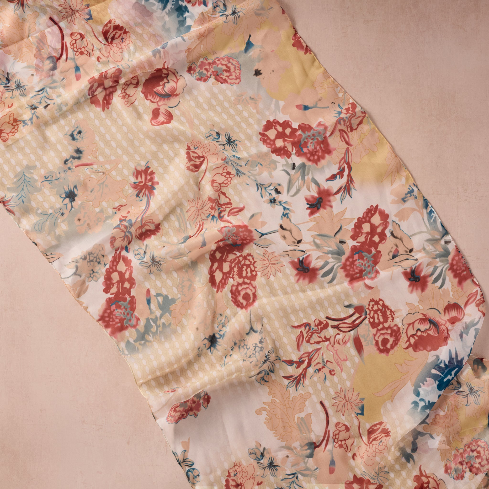 Sharad Floral Chiffon Scarf - Ten Thousand Villages