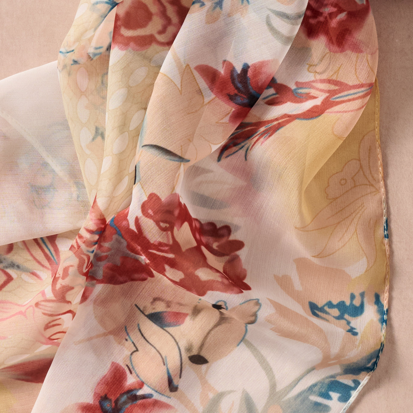 Sharad Floral Chiffon Scarf - Ten Thousand Villages