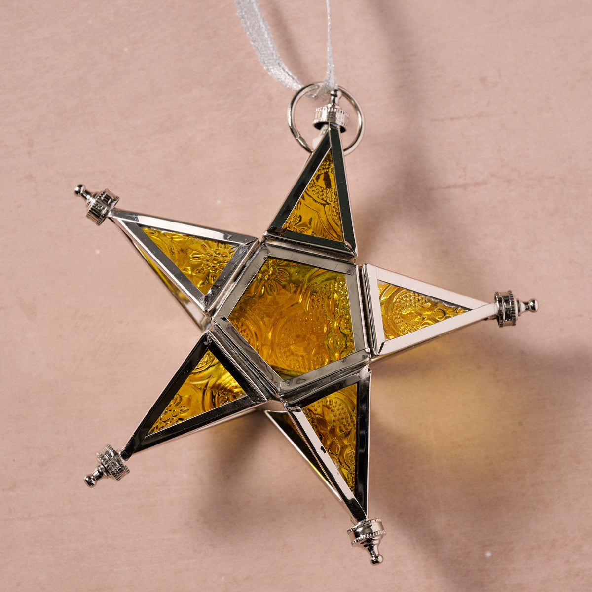 Starlight Candleholder Ornament - Yellow - Ten Thousand Villages