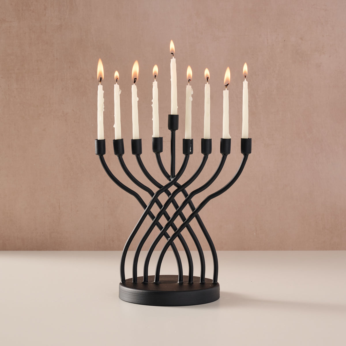 Sudaul Criss Cross Iron Menorah - Ten Thousand Villages