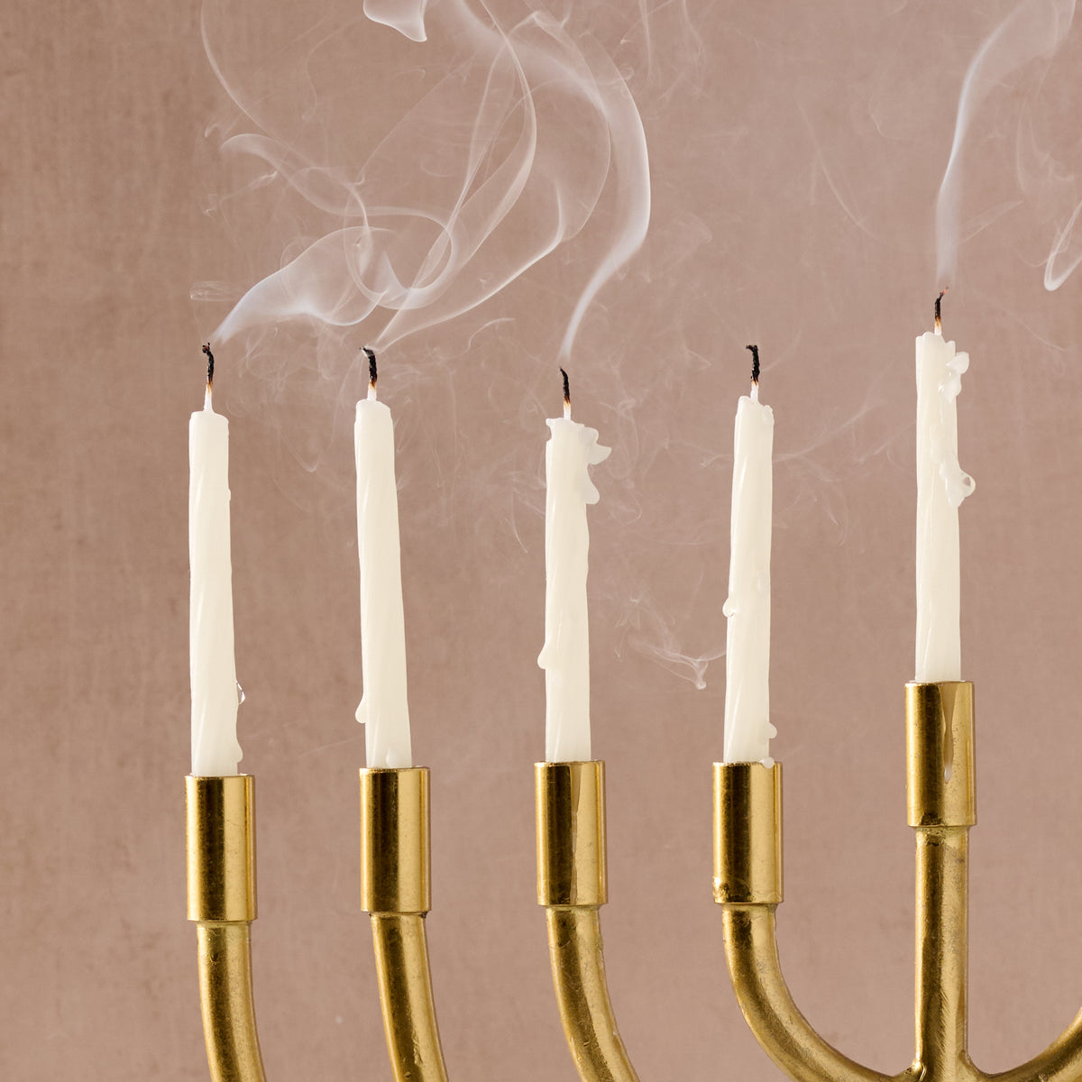 Jyoti Brass Horn Menorah - Ten Thousand Villages