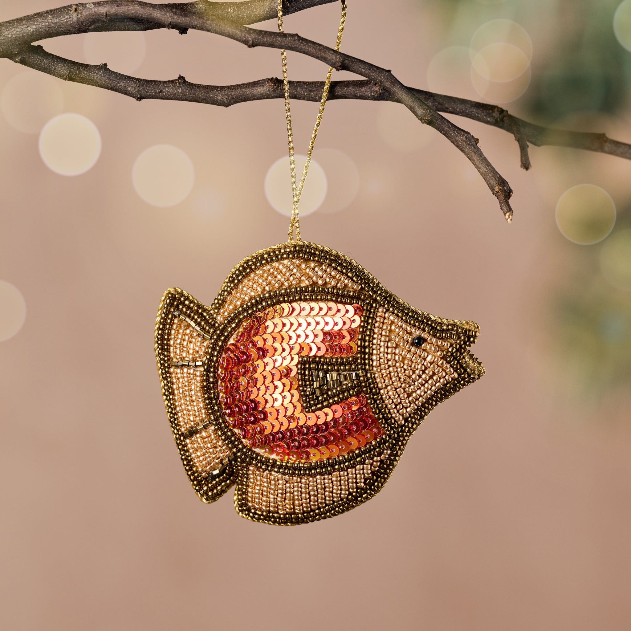 Chamak Beaded Fish Ornament - Ten Thousand Villages