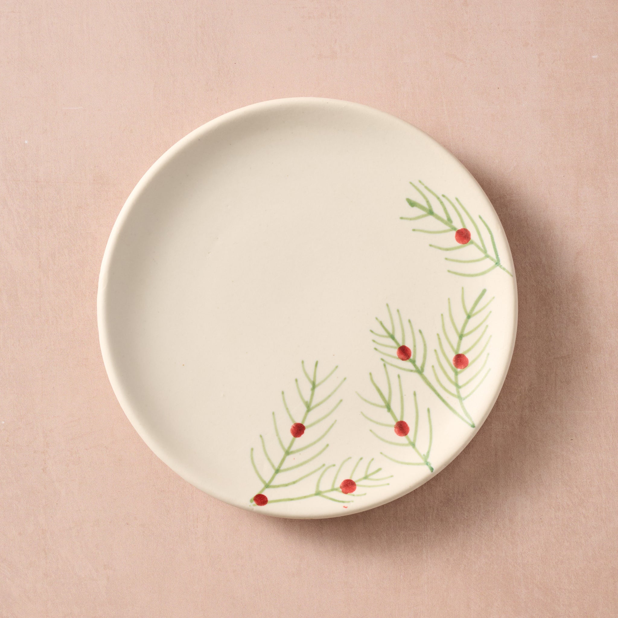 Sardee Holly Ceramic Appetizer Plate - Ten Thousand Villages