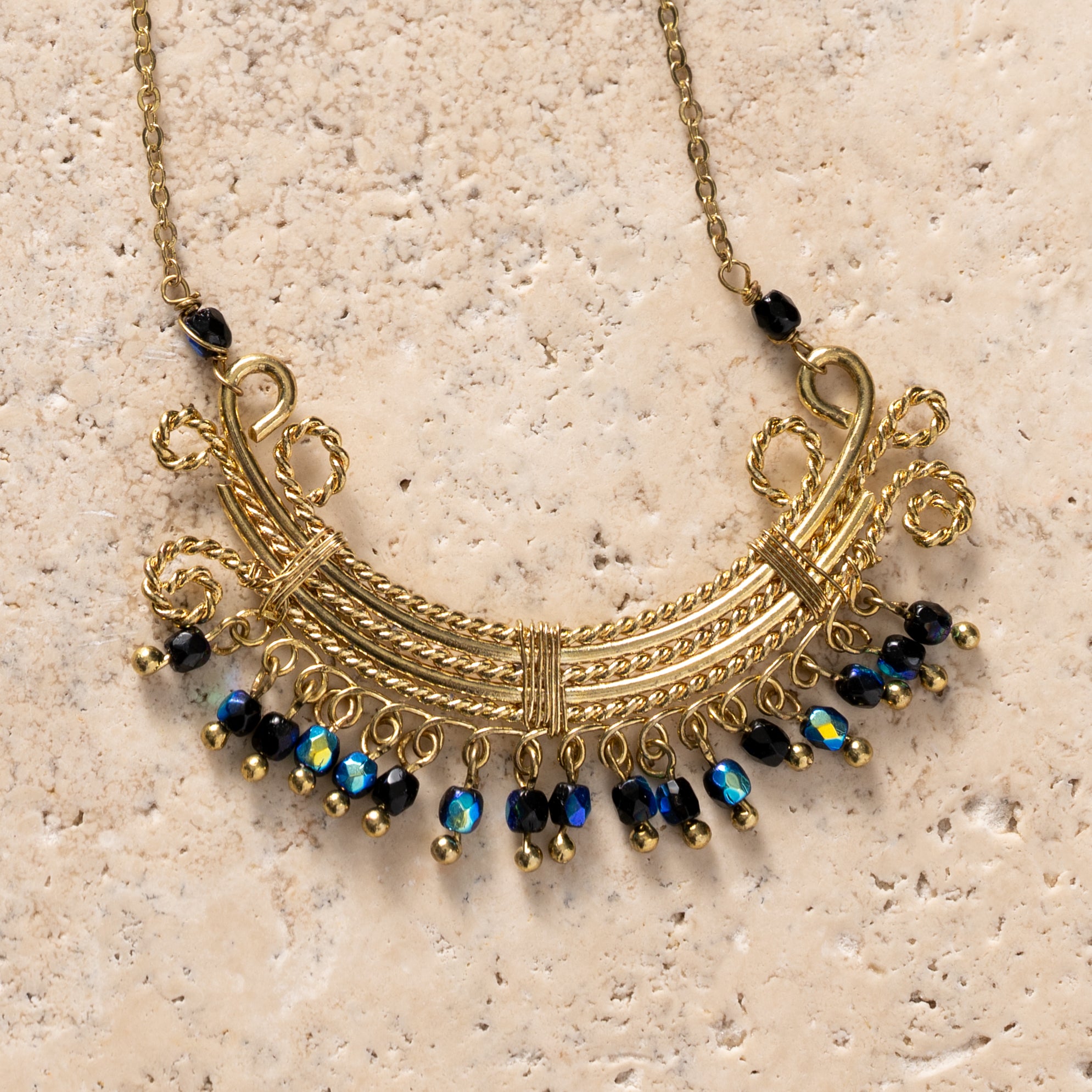 Kalpana Glass Bead Swirl Necklace - Ten Thousand Villages