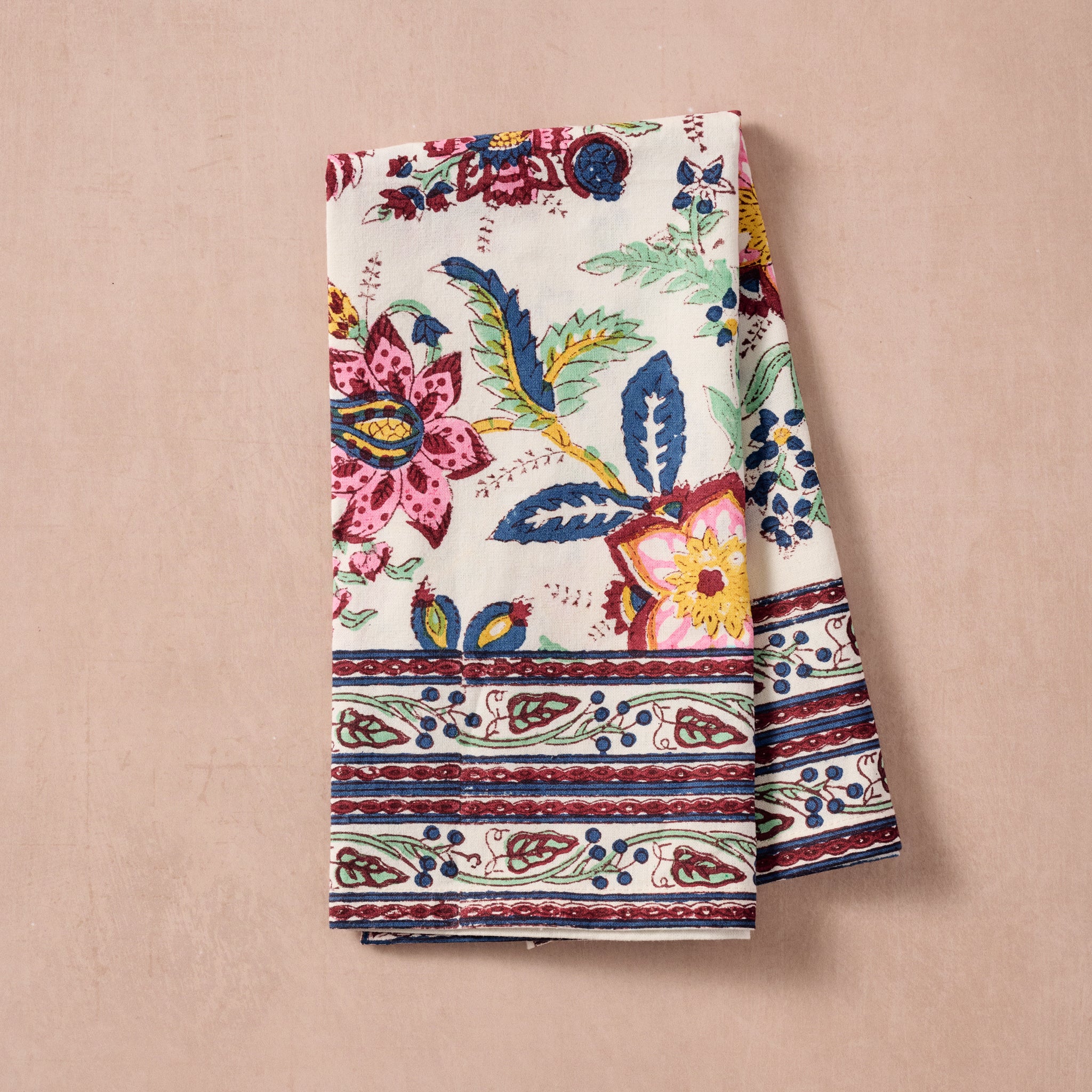 Zaina Floral Blockprint Napkin - Ten Thousand Villages
