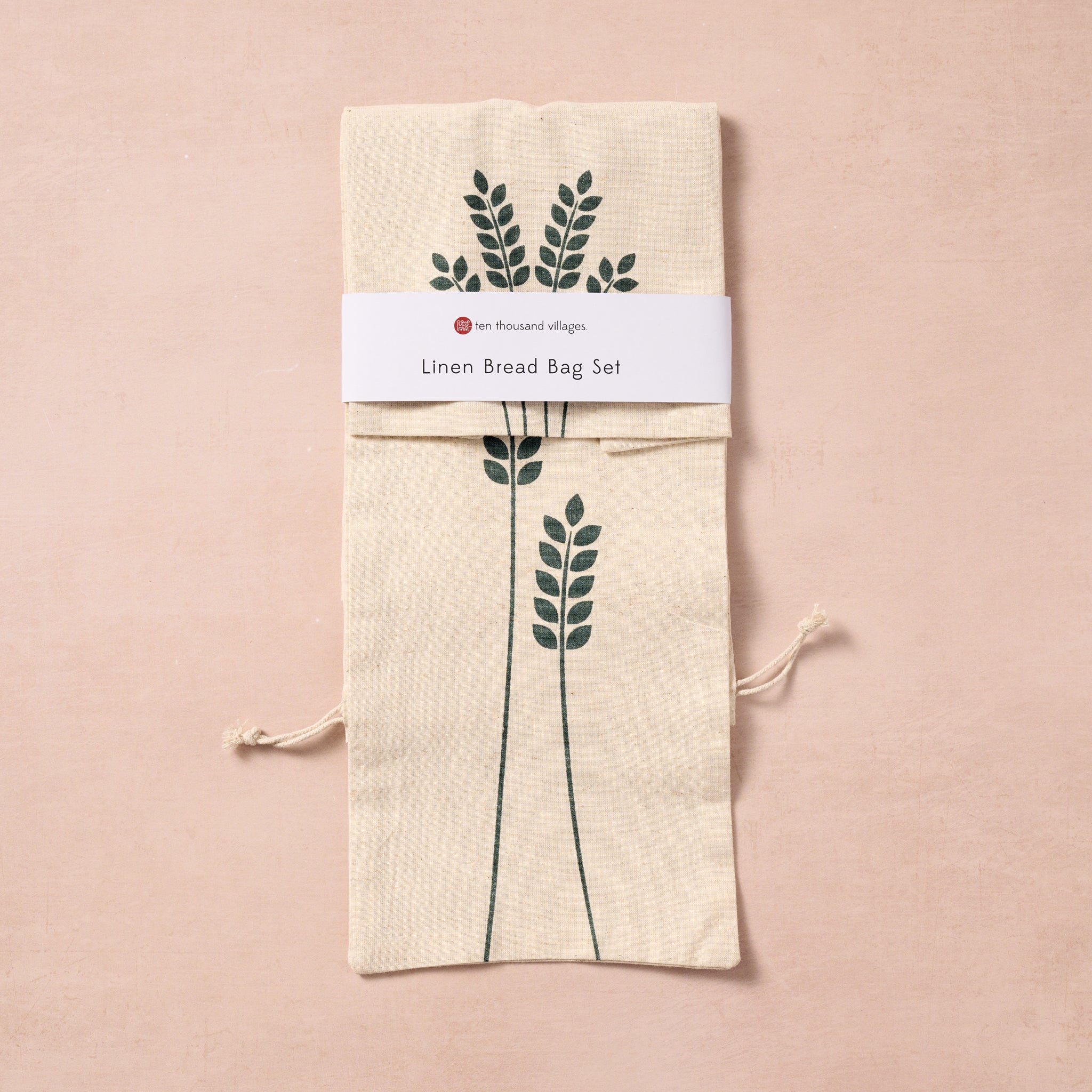 Linen Bread Bag Set - Ten Thousand Villages